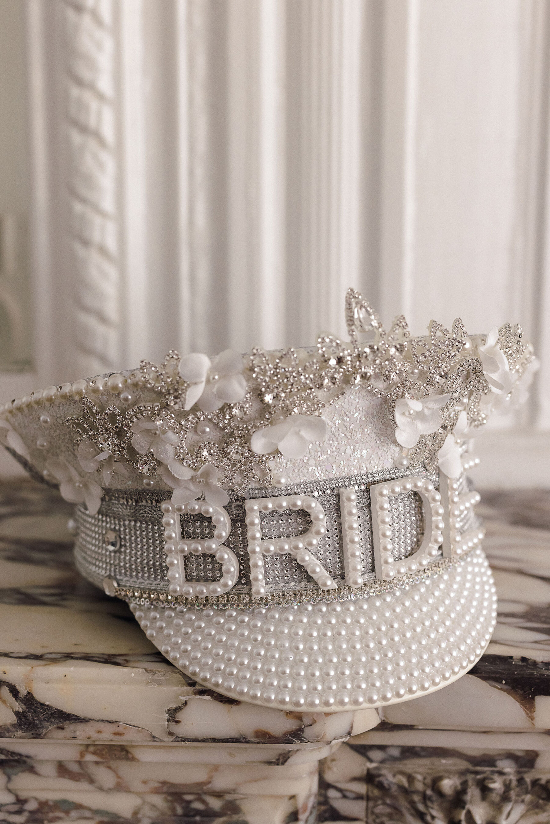 Pearl Queen bride's hat