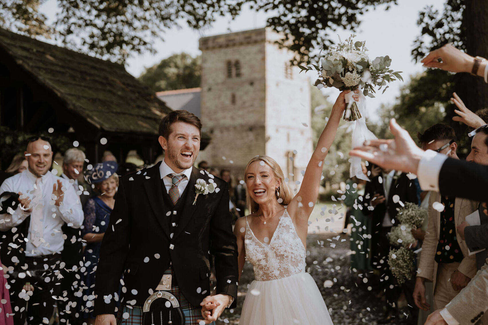 Hannah in an Ethical Dress by Kindling Bridal for her Party Inspired Wedding at Middleton Lodge 3 Kindling Bridal wedding dress. Middleton Lodge wedding. Georgina Harrison Photography.