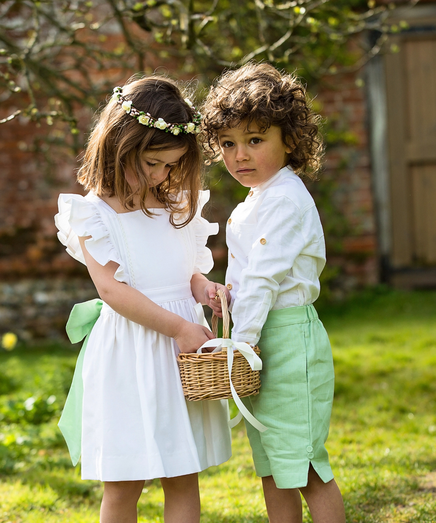 Traditional flowergirl and pageboy outfits by Amelia Brennan