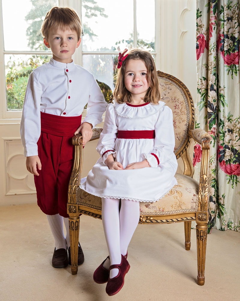 Traditional flowergirl and pageboy outfits by Amelia Brennan