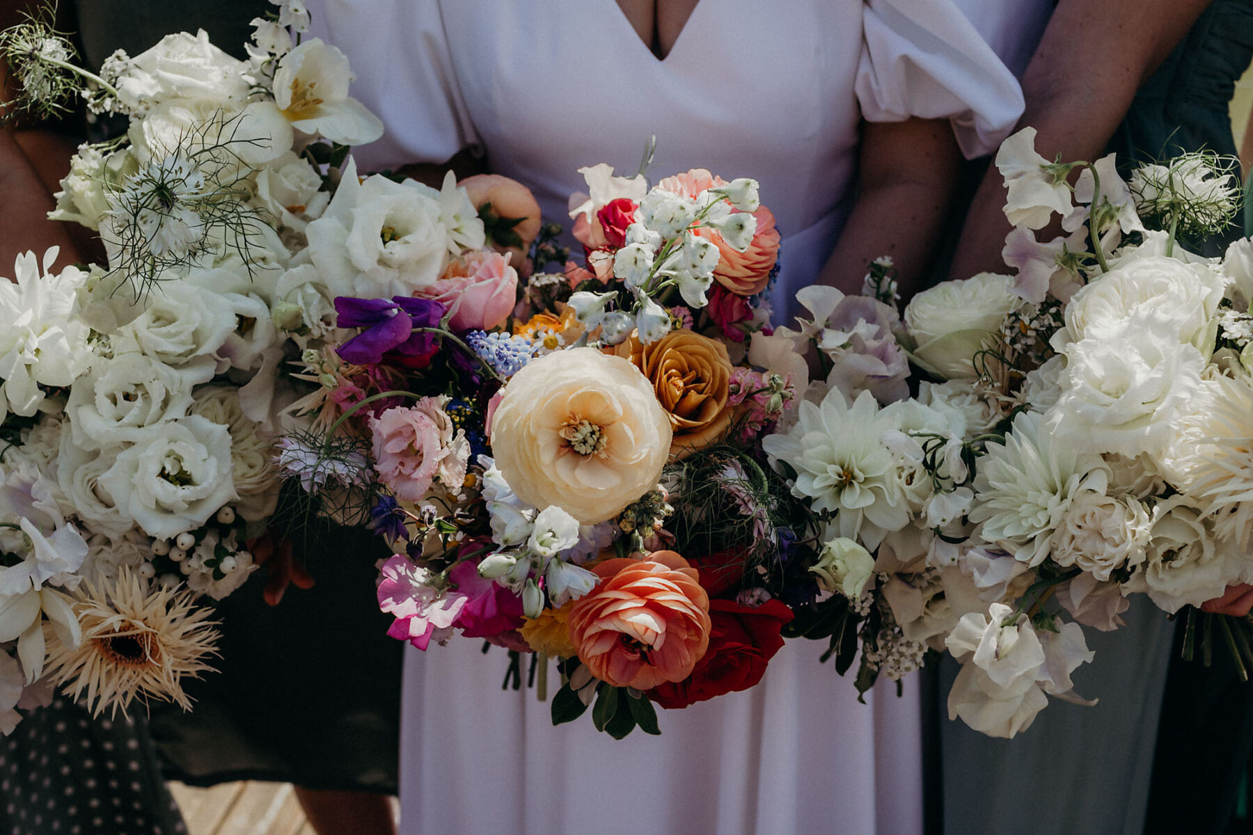 Colourful English wedding flowers