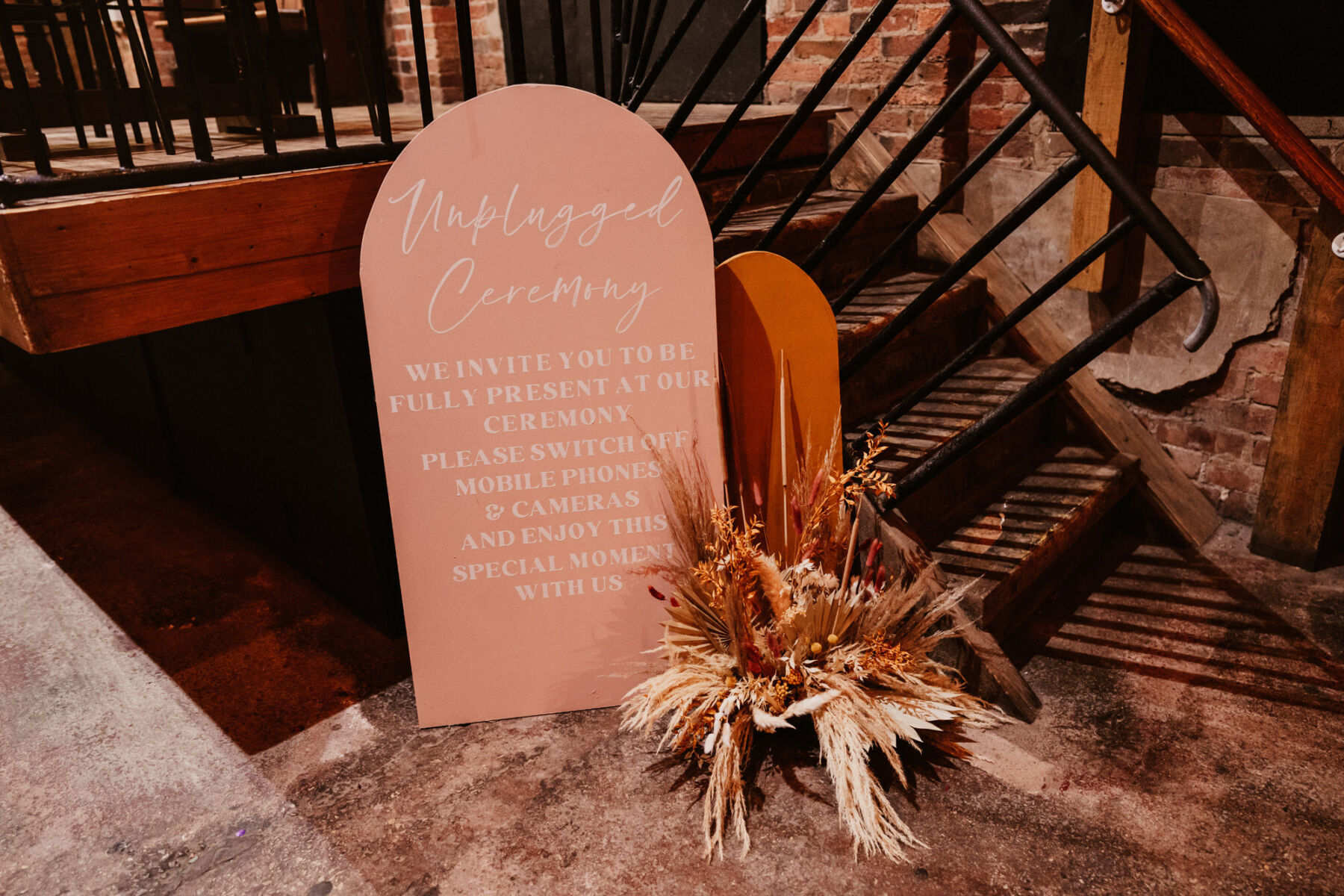 Unplugged wedding ceremony sign