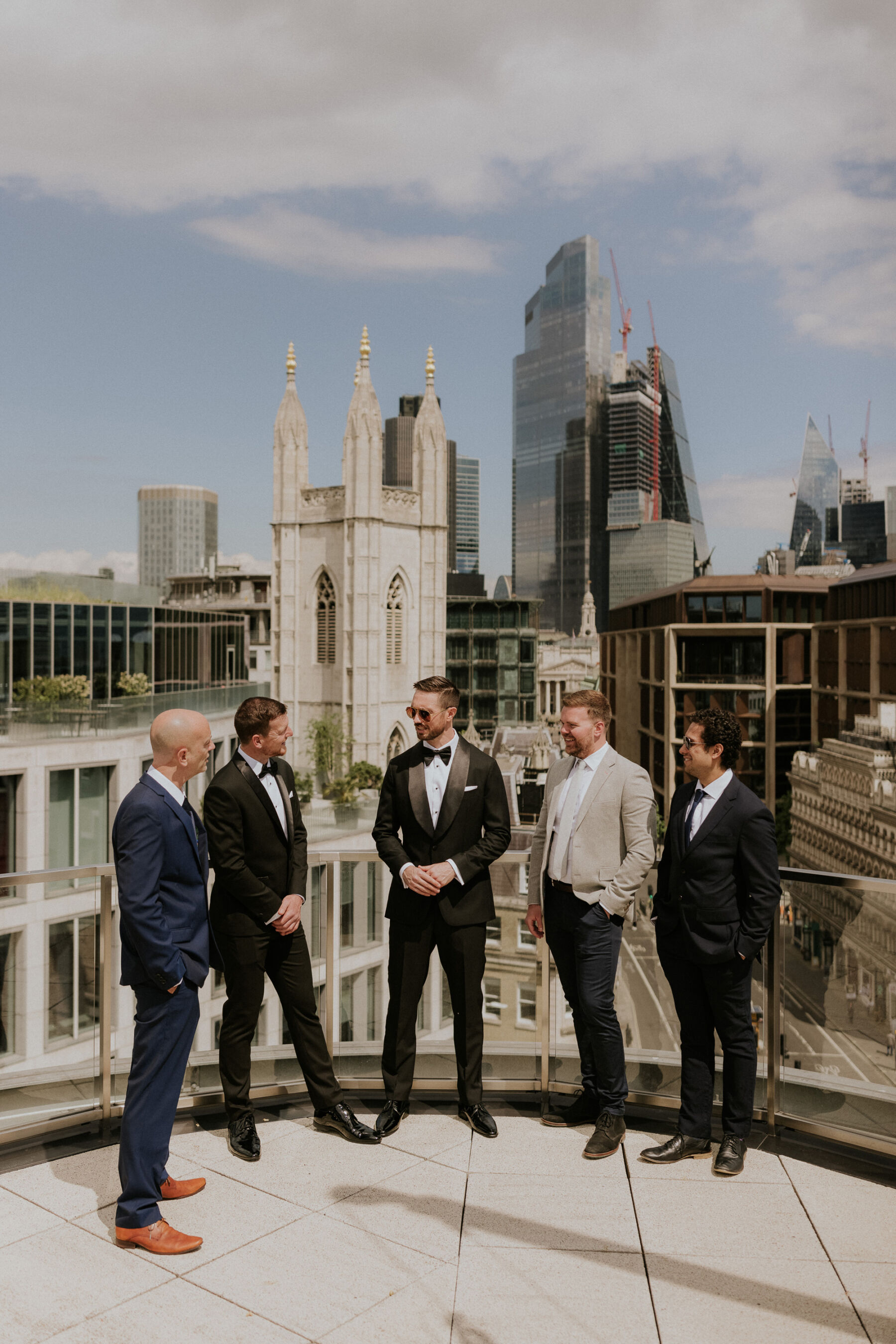 Groom in black tie (Casely Hayford). London wedding.