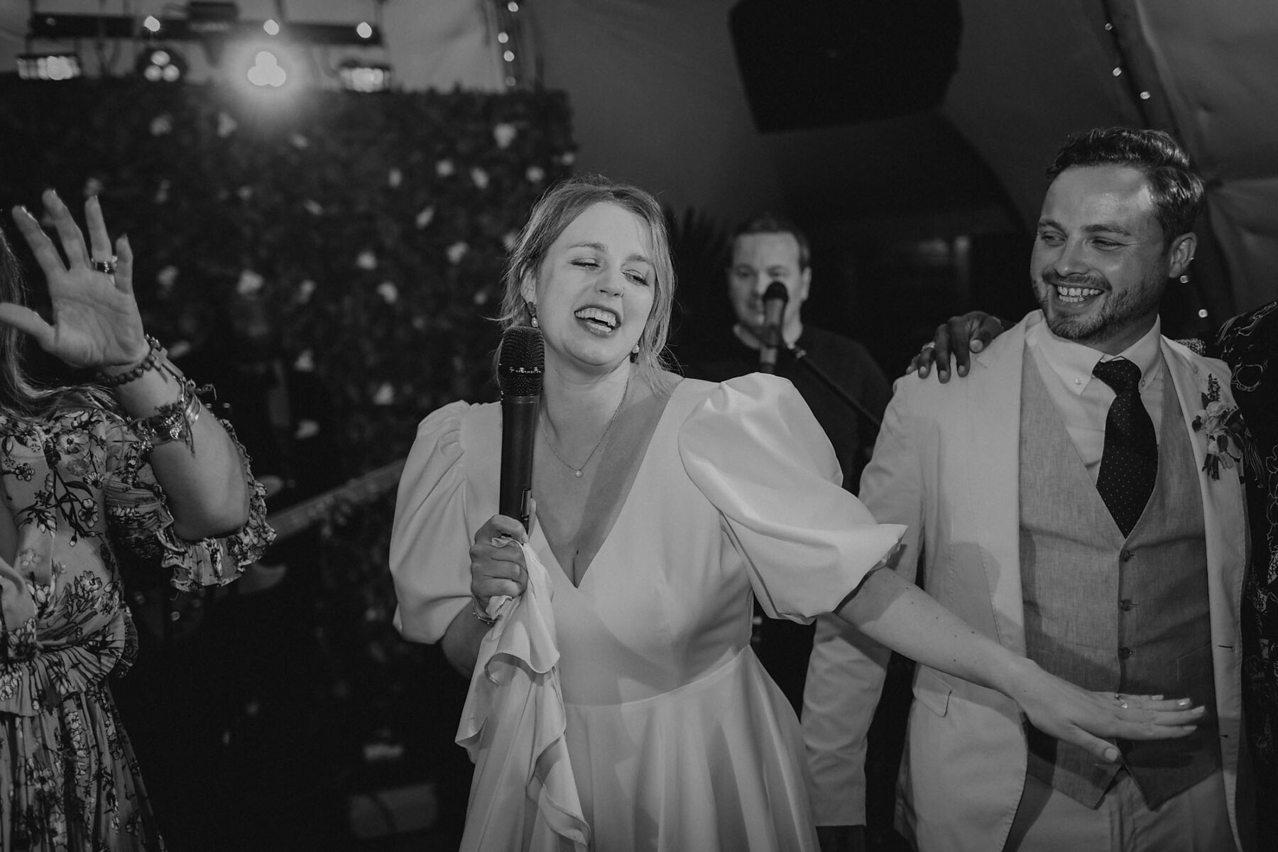 Wedding guests on the dance floor