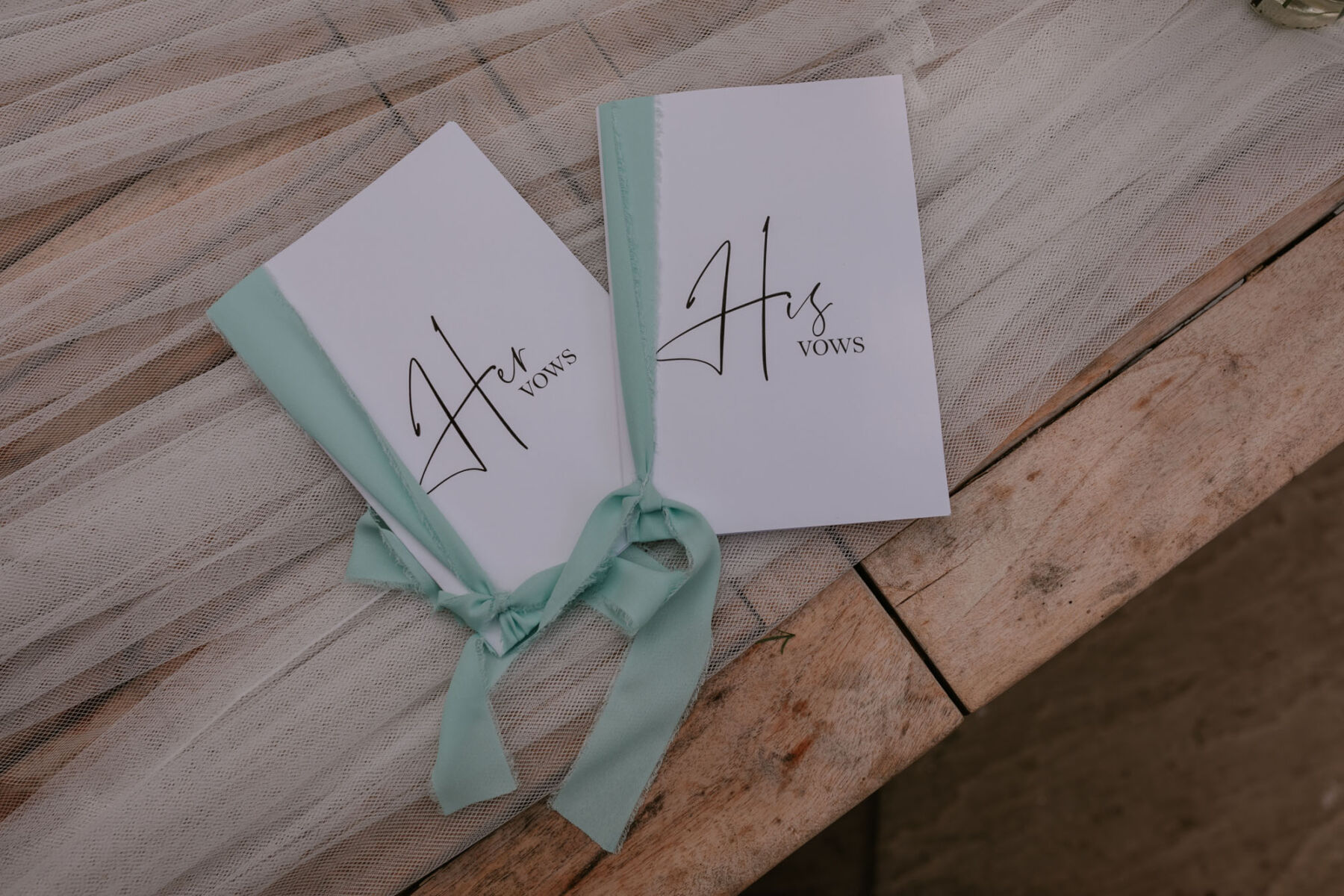 Order of the day booklets with pale blue ribbon