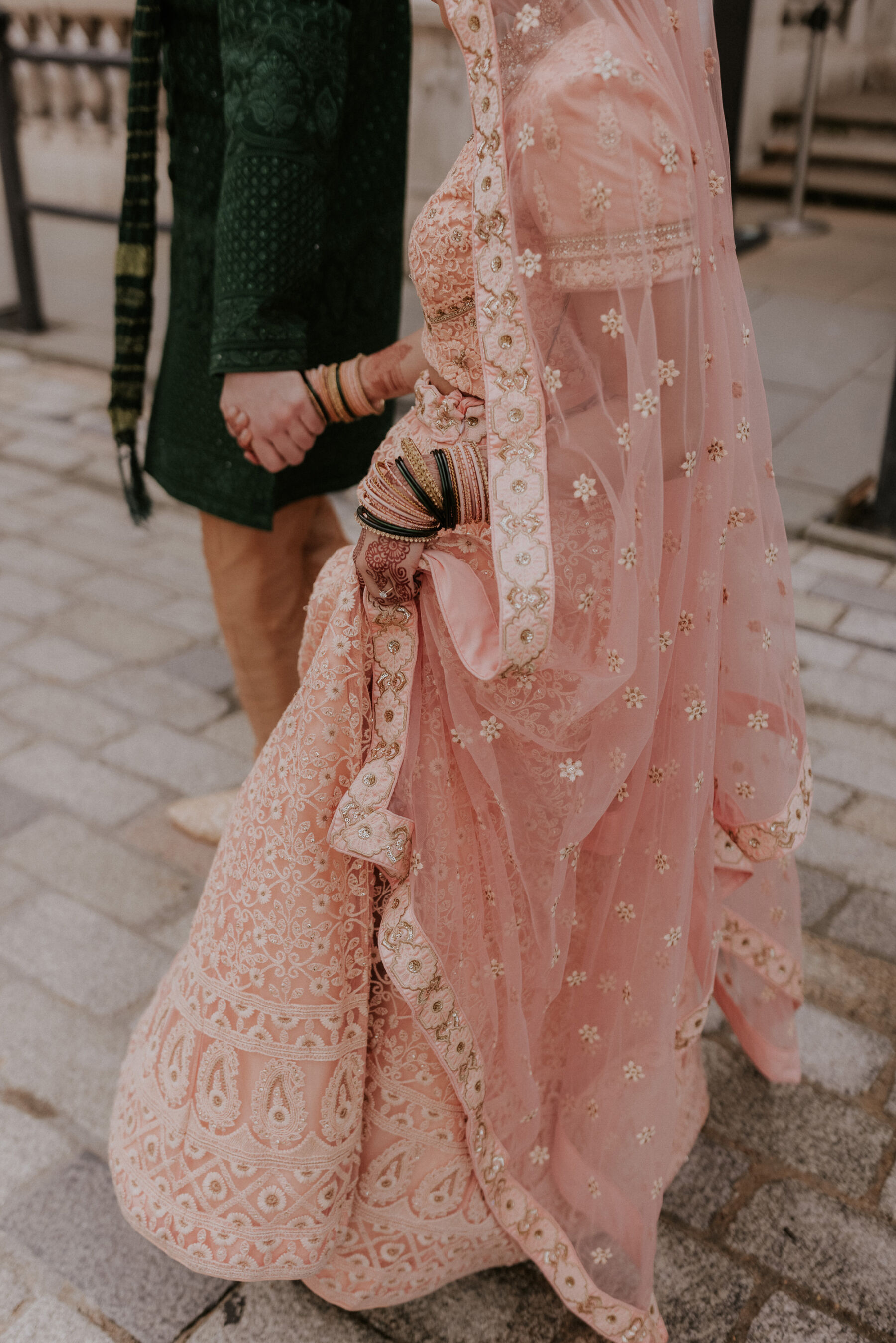 Indian bride in pink Lehenga