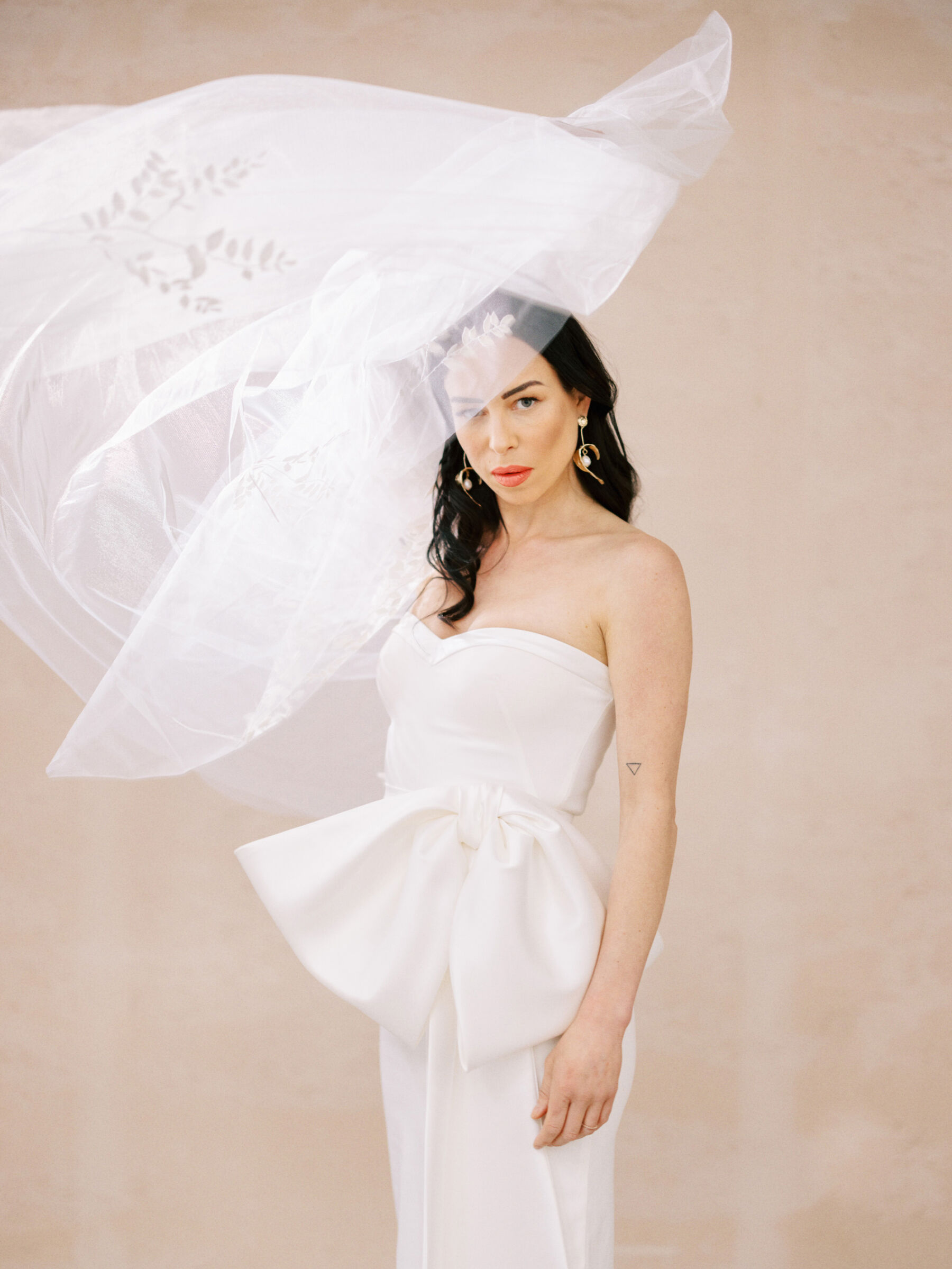 Halfpenny London modern wedding dress with large bow