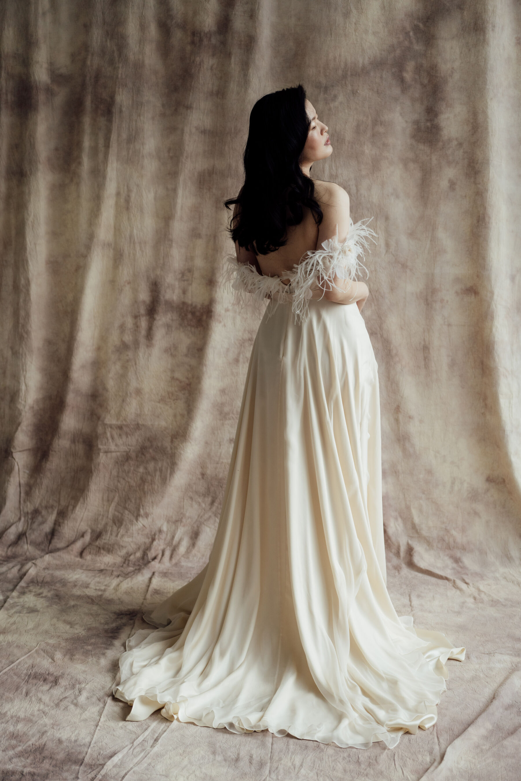 Introducing Wilden London, Romantic, Bespoke and Made to Measure Wedding Dresses 6 Wilden London wedding dress with ostrich feathers.