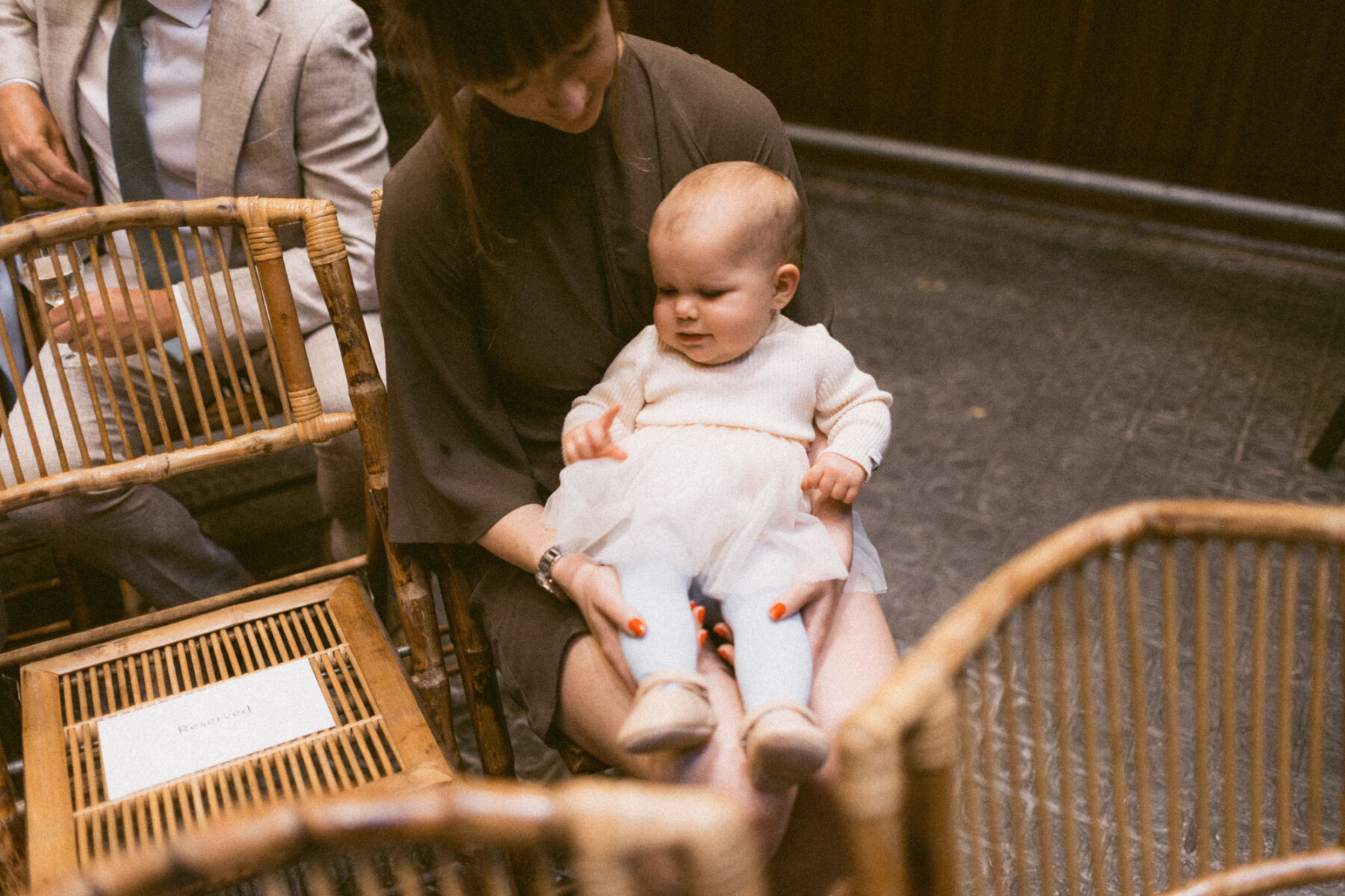 Cute baby wedding guest. Rebecca Rees Photography.
