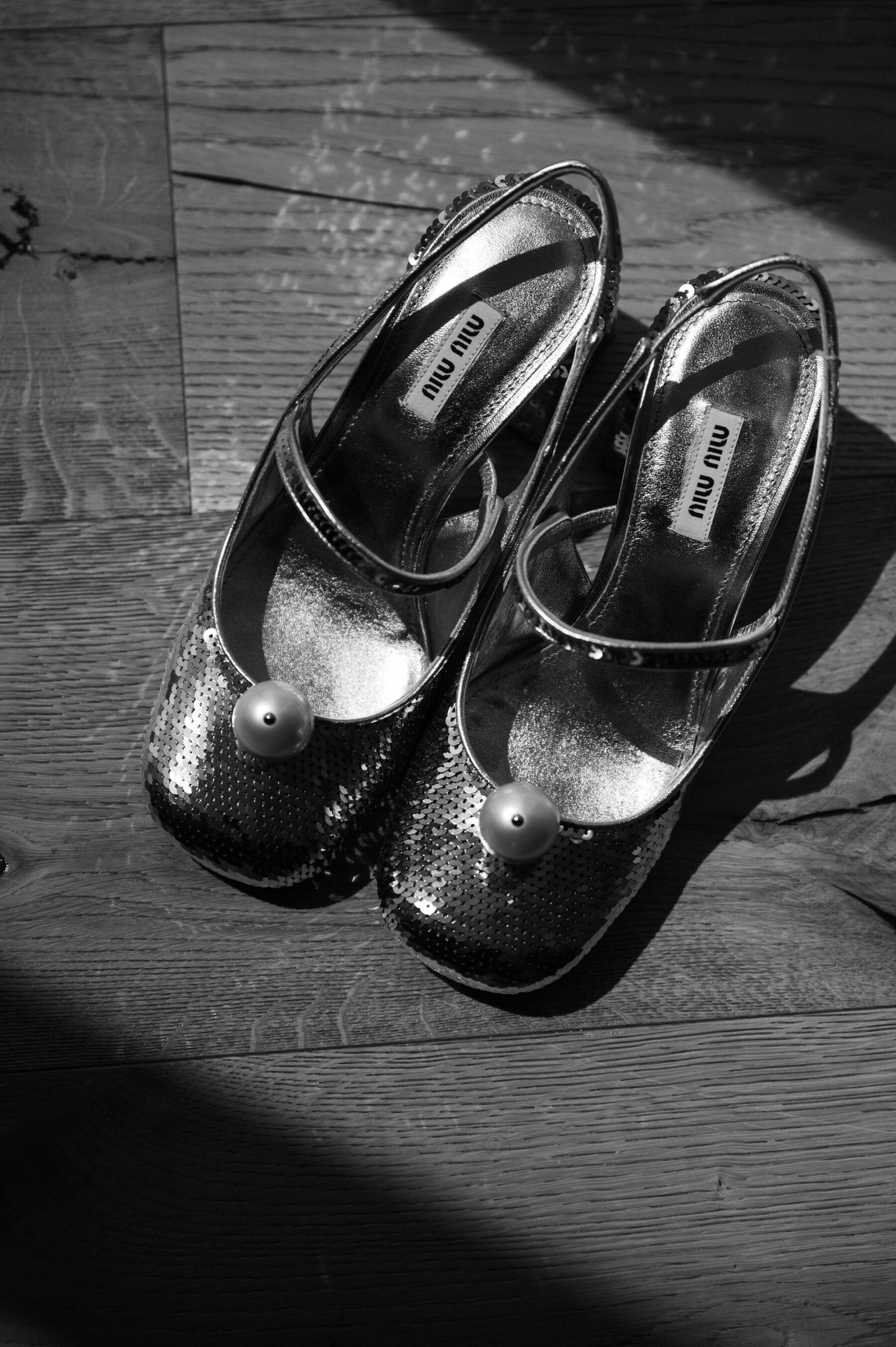 Miu Miu sequin and pearl wedding shoes.  Taylor Hughes Photography.