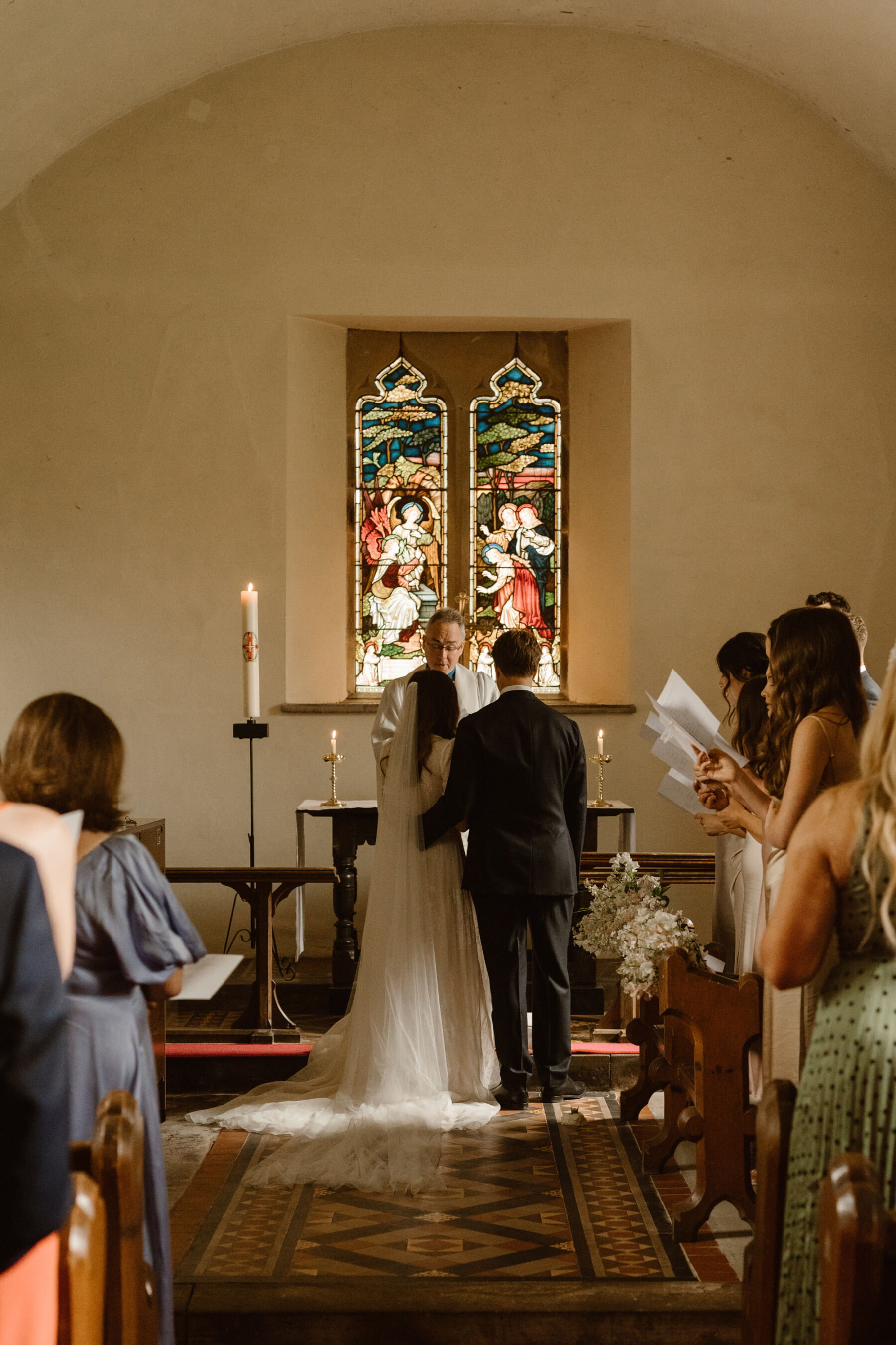 Wedding at Dewsall church, Herefordshire. Agnes Black Photography.