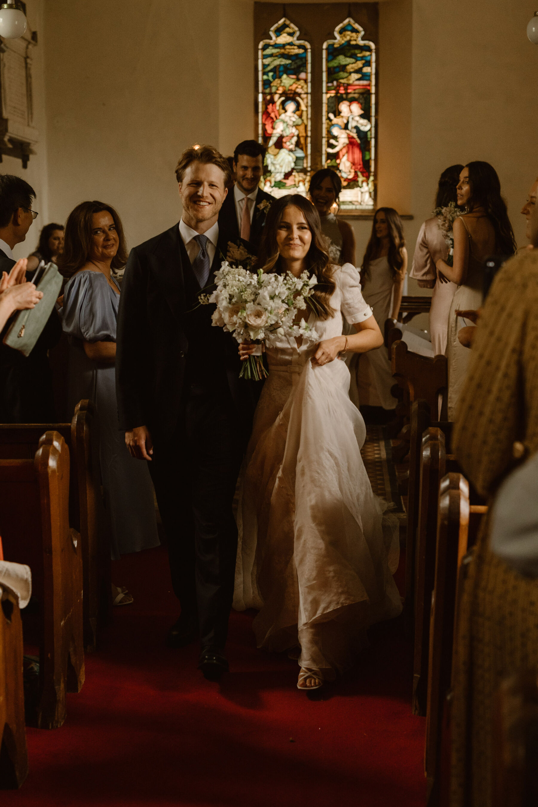 Wedding at Dewsall church, Herefordshire. Agnes Black Photography.