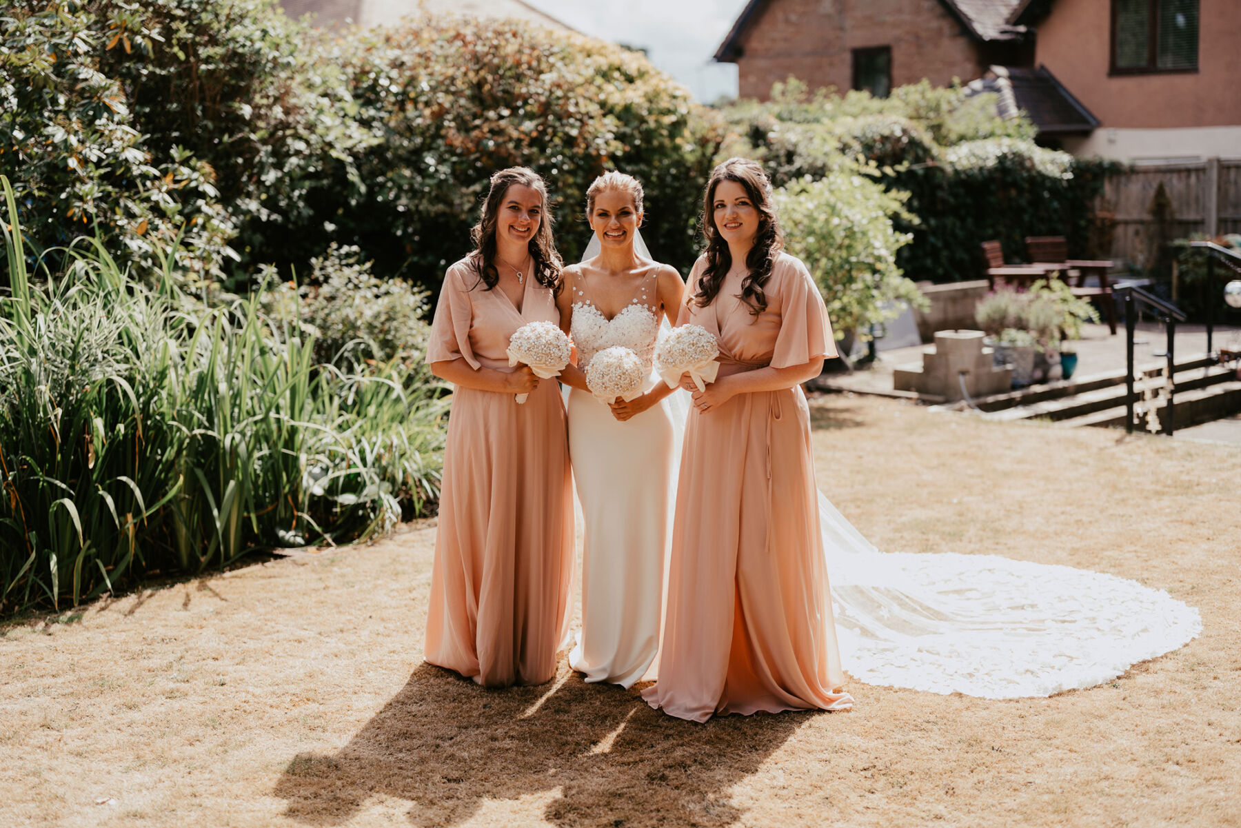 ASOS peach bridesmaids dresses.