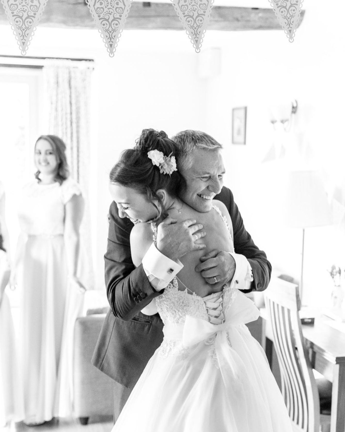 Eucalyptus Events, Cotswolds Wedding Planner - photograph of father of the bride hugging his daughter