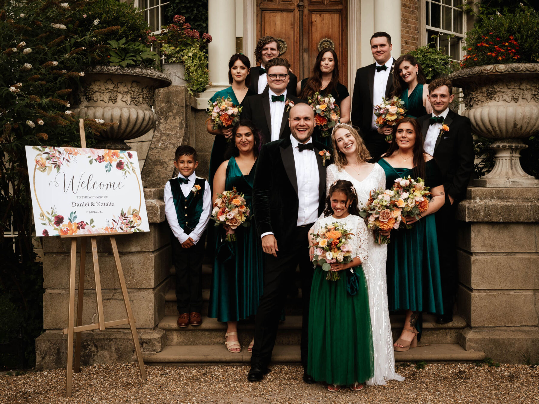 Hampton Court House glamorous wedding. Robin Goodlad Photography