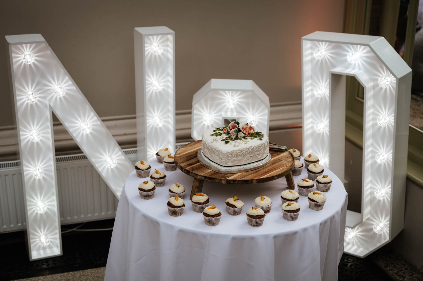 Giant personalised wedding letters. Robin Goodlad Photography.