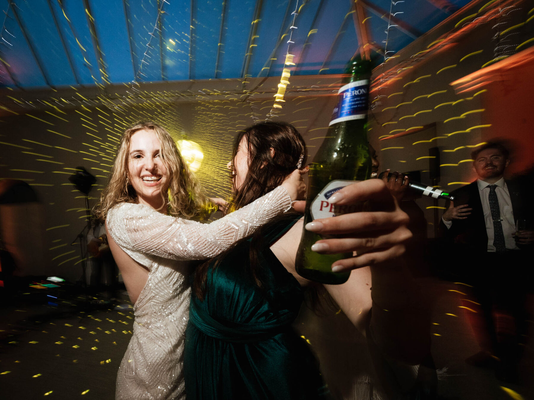 Bride and groom on the dancefloor at Hampton Court House. Robin Goodlad Photography.