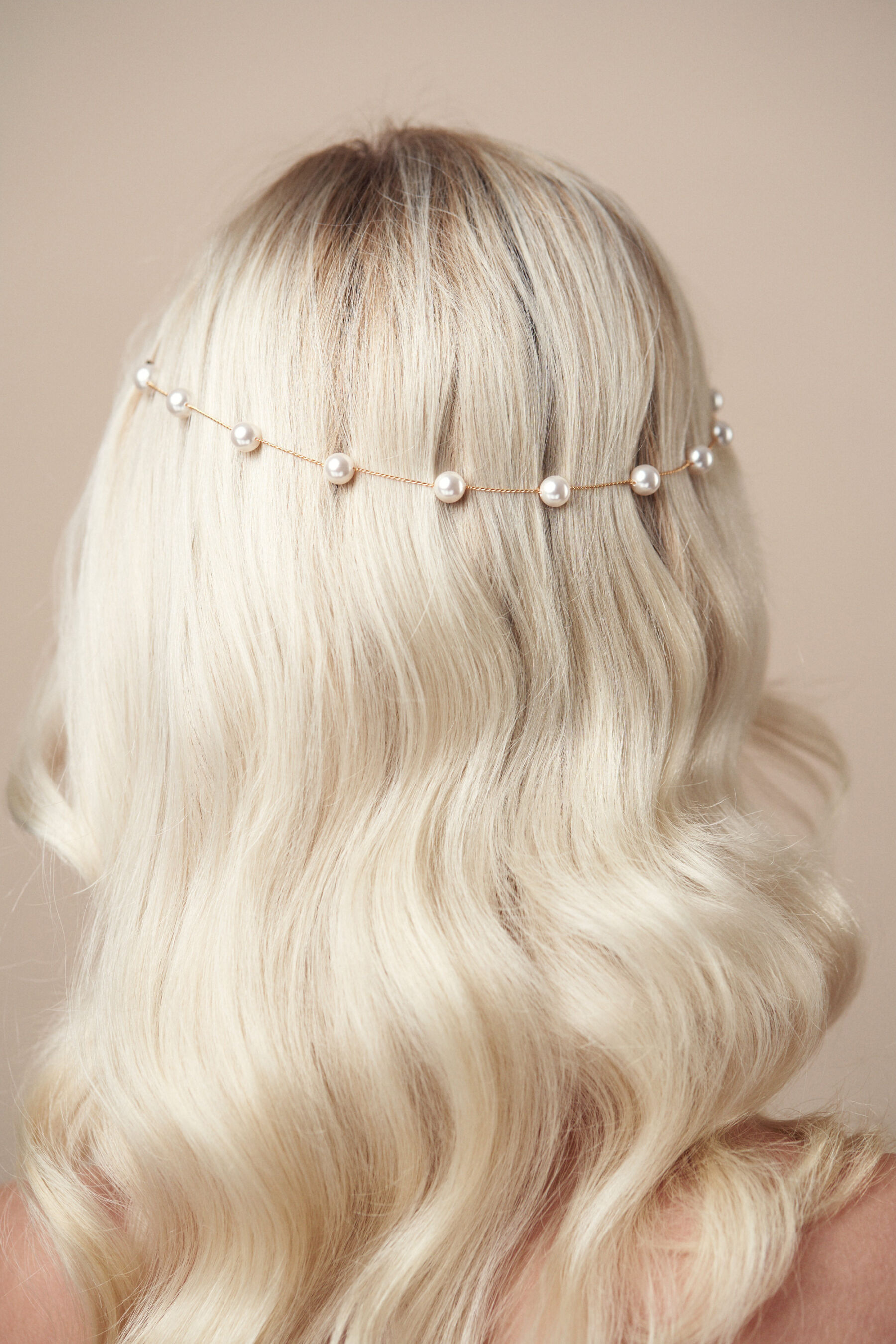 Luxury pearl headpiece for the back of the head by Debbie Carlisle