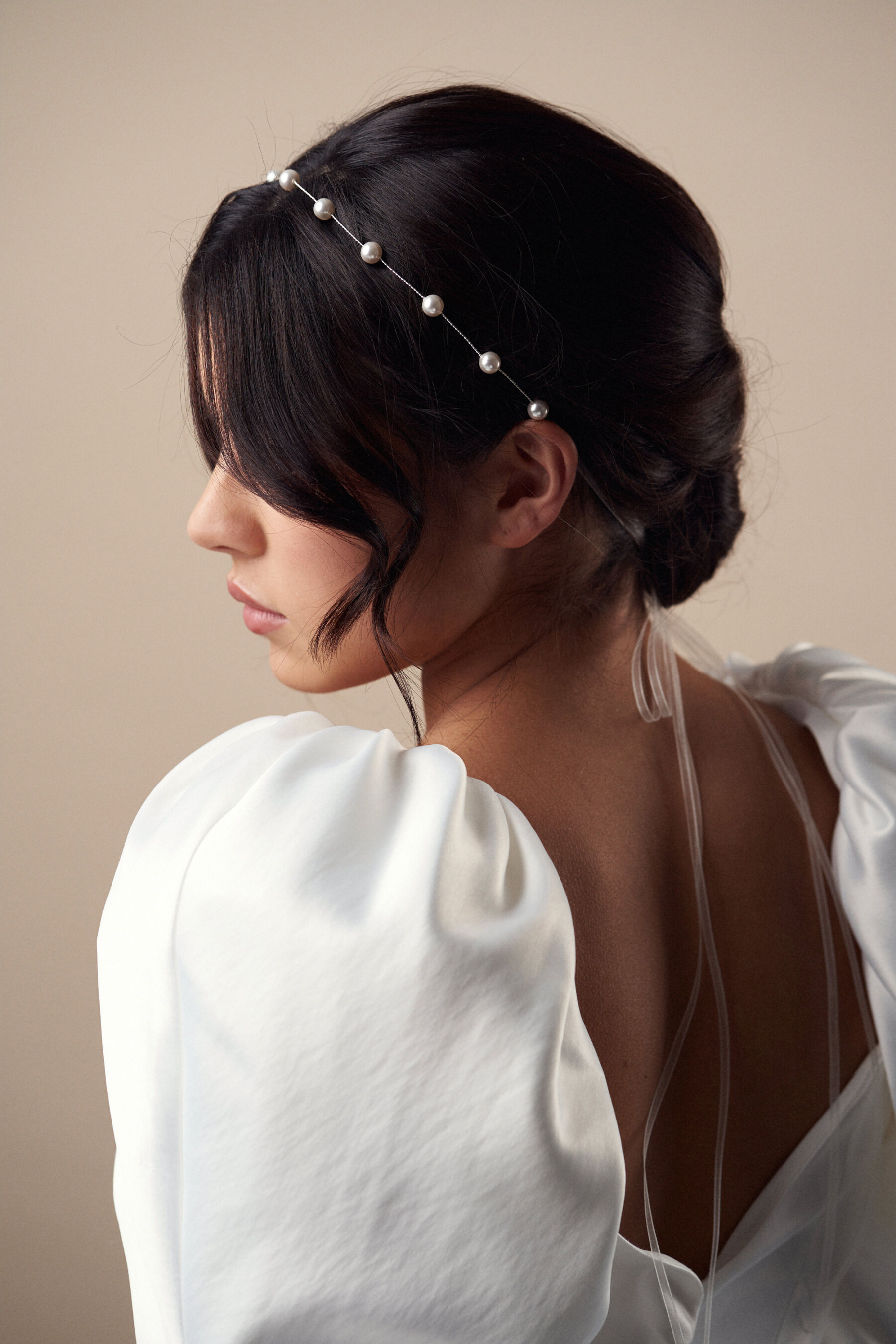 Simple pearl vine hair accessory by Debbie Carlisle