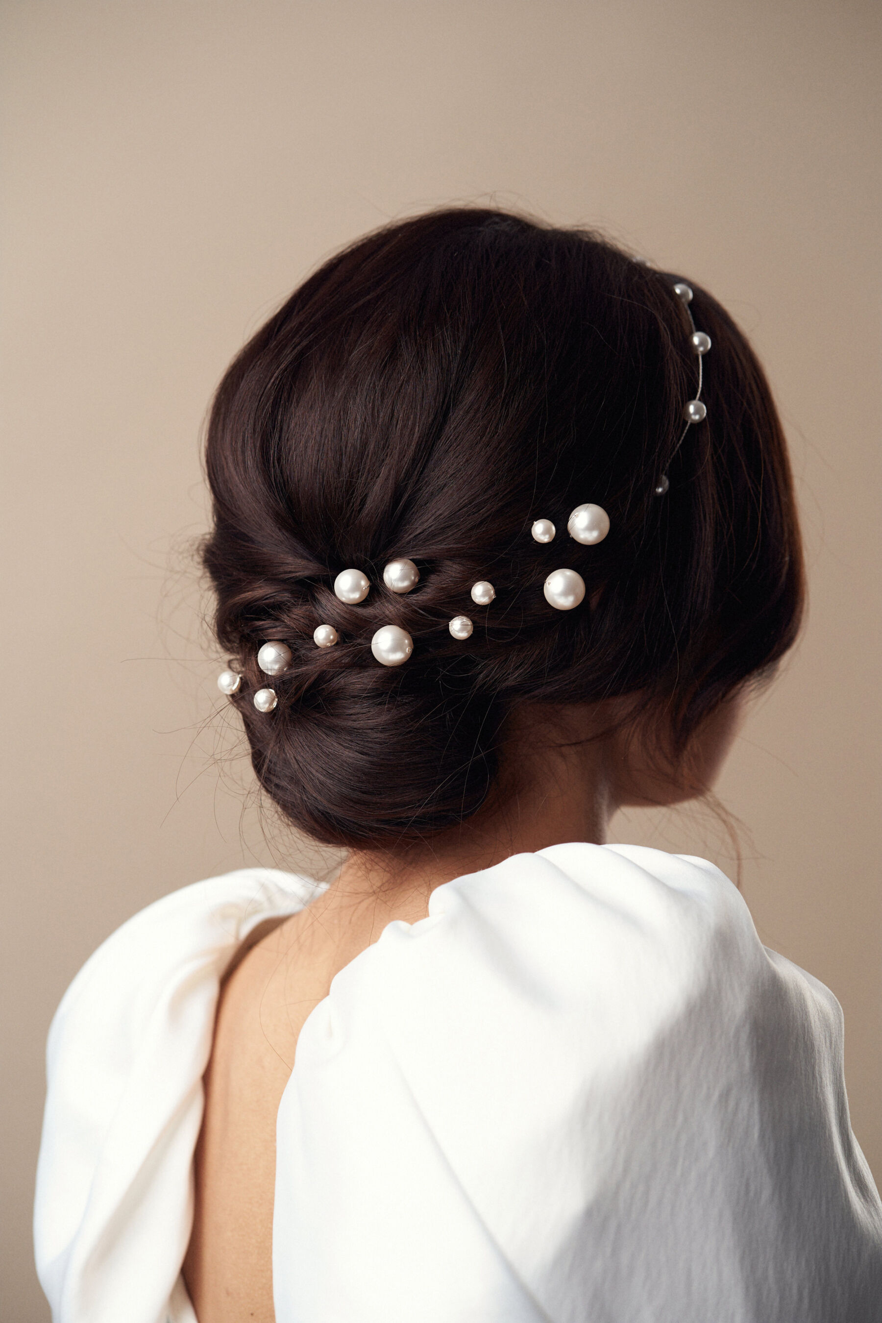Modern pearl hair pins for brides by Debbie Carlisle