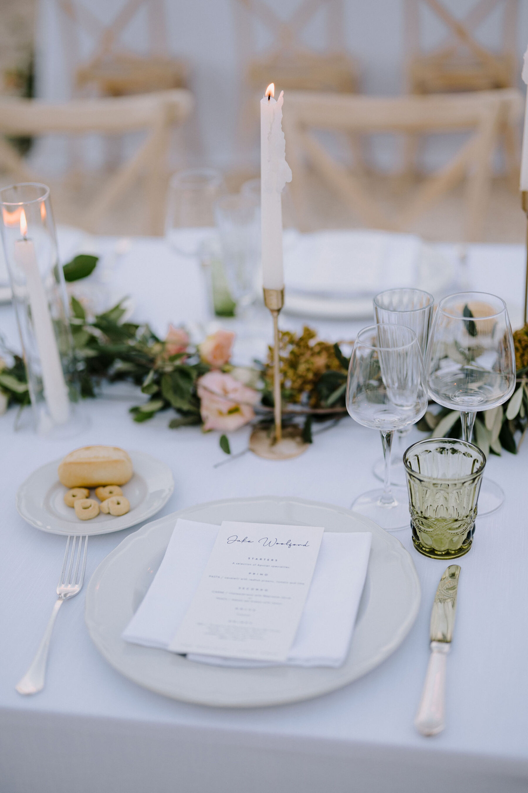 Table decor - Italian villa wedding.