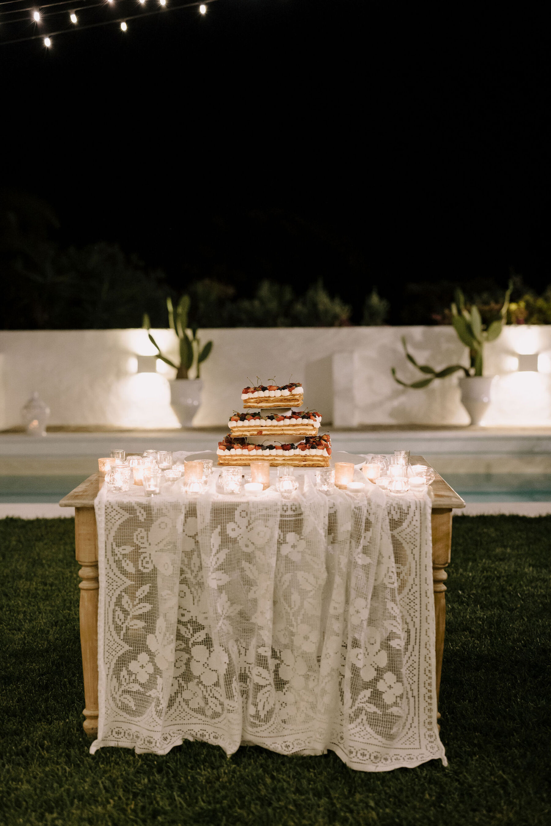 Mille feuille Italian wedding cake. 