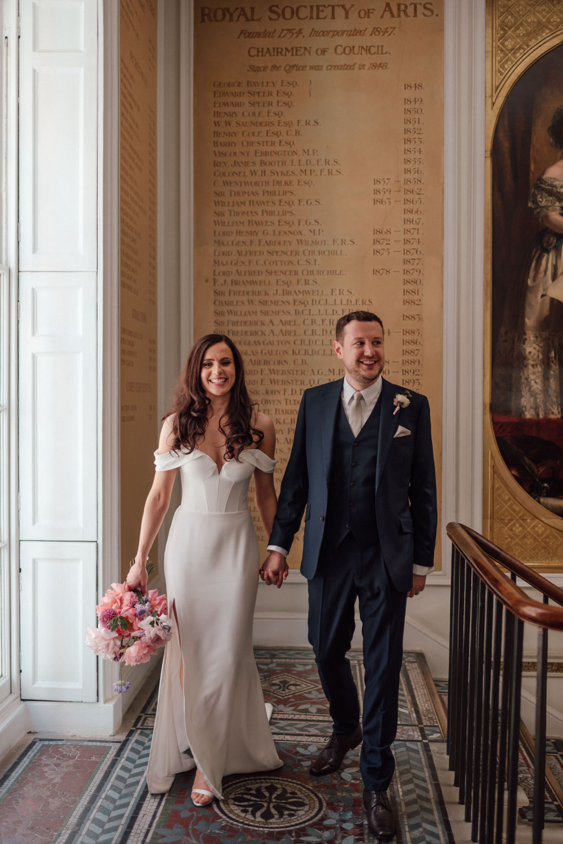 RSA House wedding, London. Bride wears Suzanne Neville.The Shannons Photography.