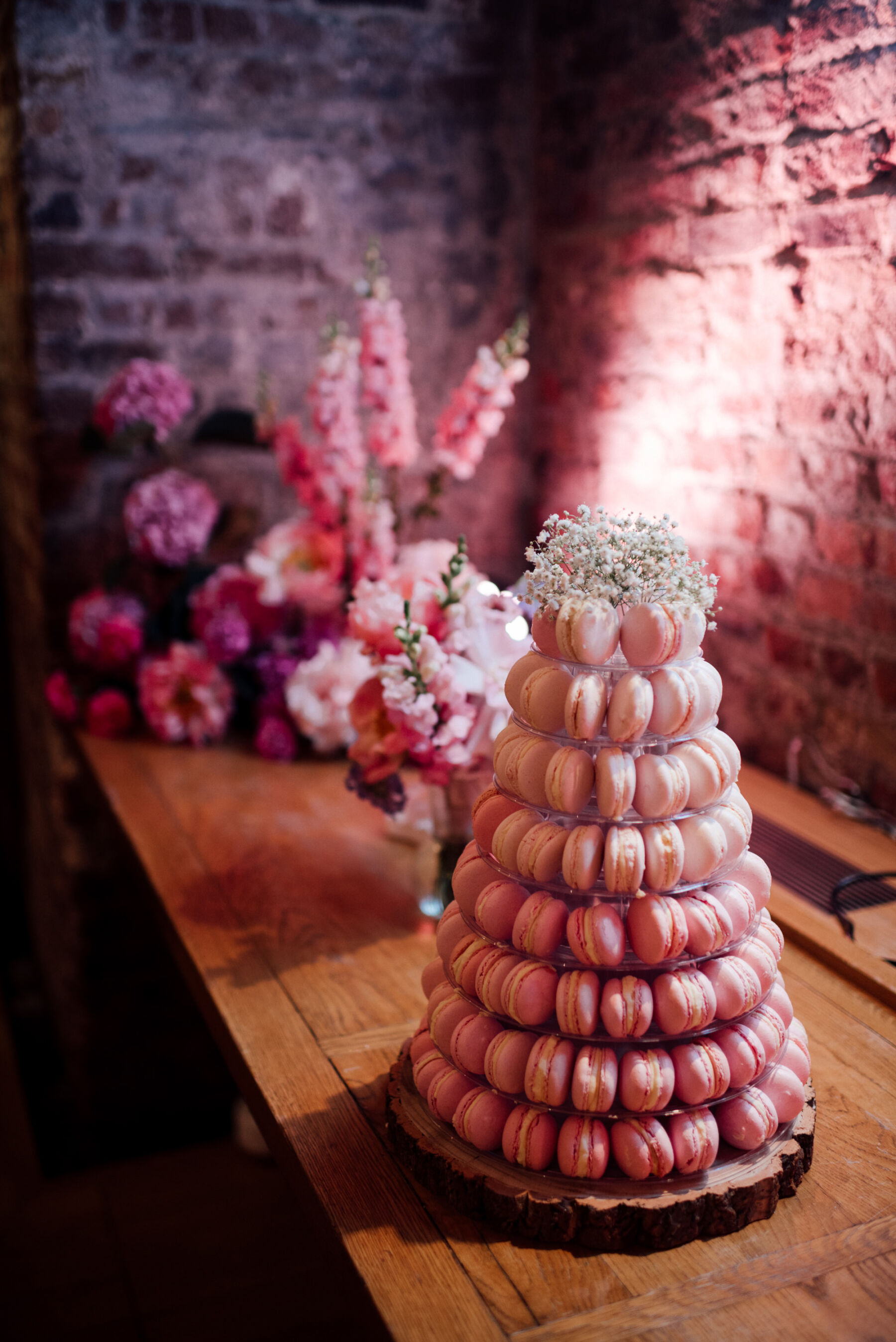 A Classy & Elegant RSA House Wedding for Sara, in Roxy by Suzanne Neville 27 Pink Macaron tower.