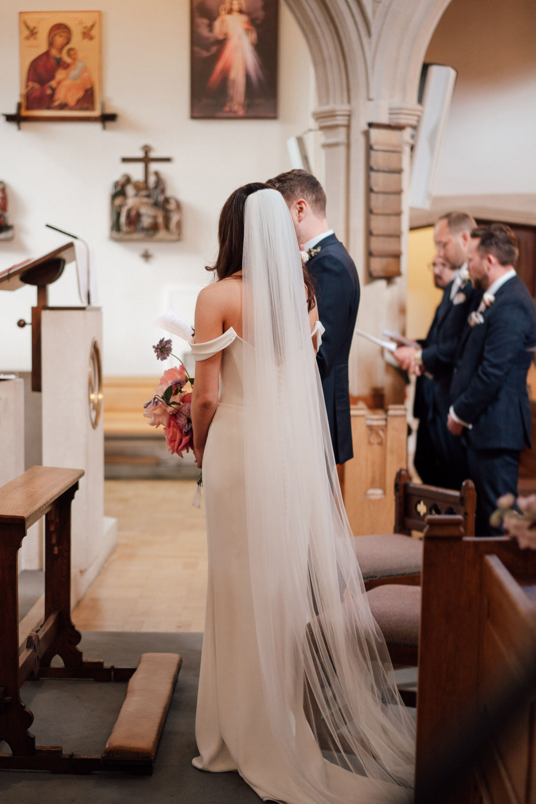 Elegant church wedding, bride wears Roxy by Suzanne Neville. The Shannons Photography.