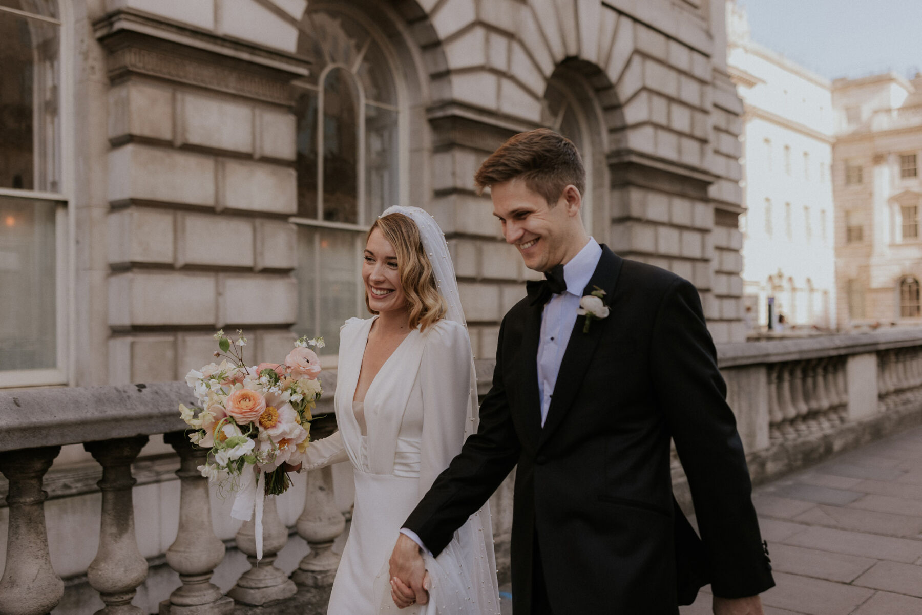 London bride in pearl wedding veil and Pronovias dress. Maja Tsolo Photography.