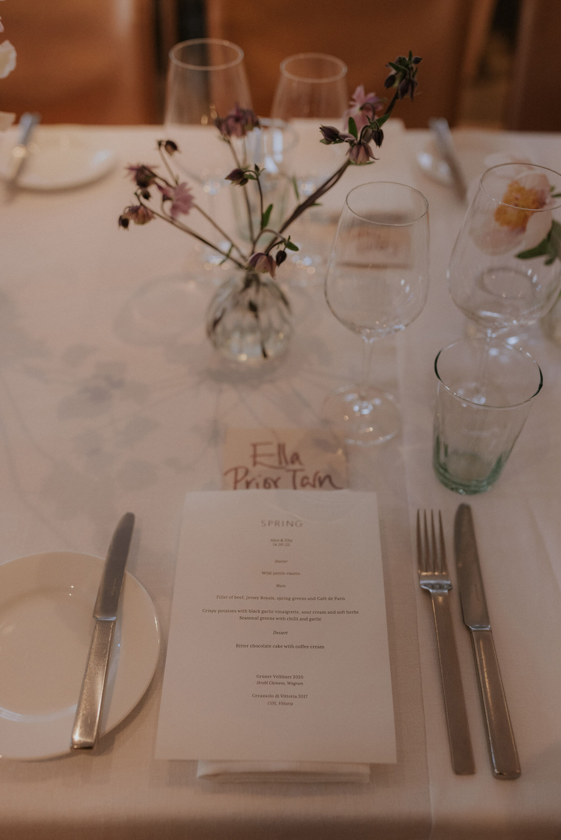 Seasonal and sustainable wedding menu at Spring Restaurant. Maja Tsolo Photography.