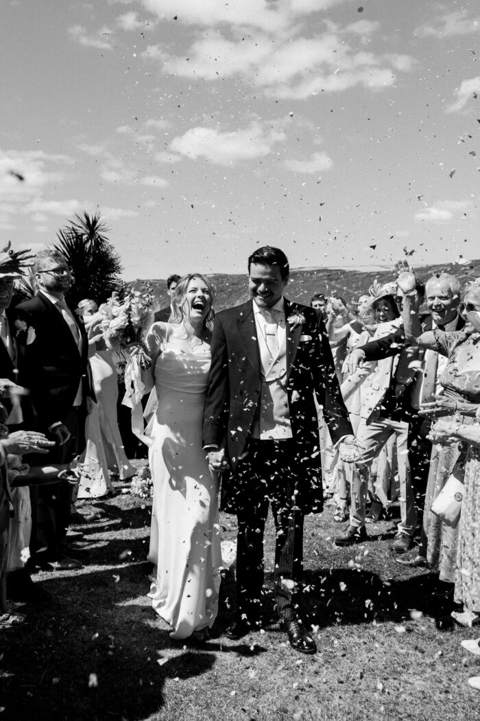 Cornwall wedding confetti shower
