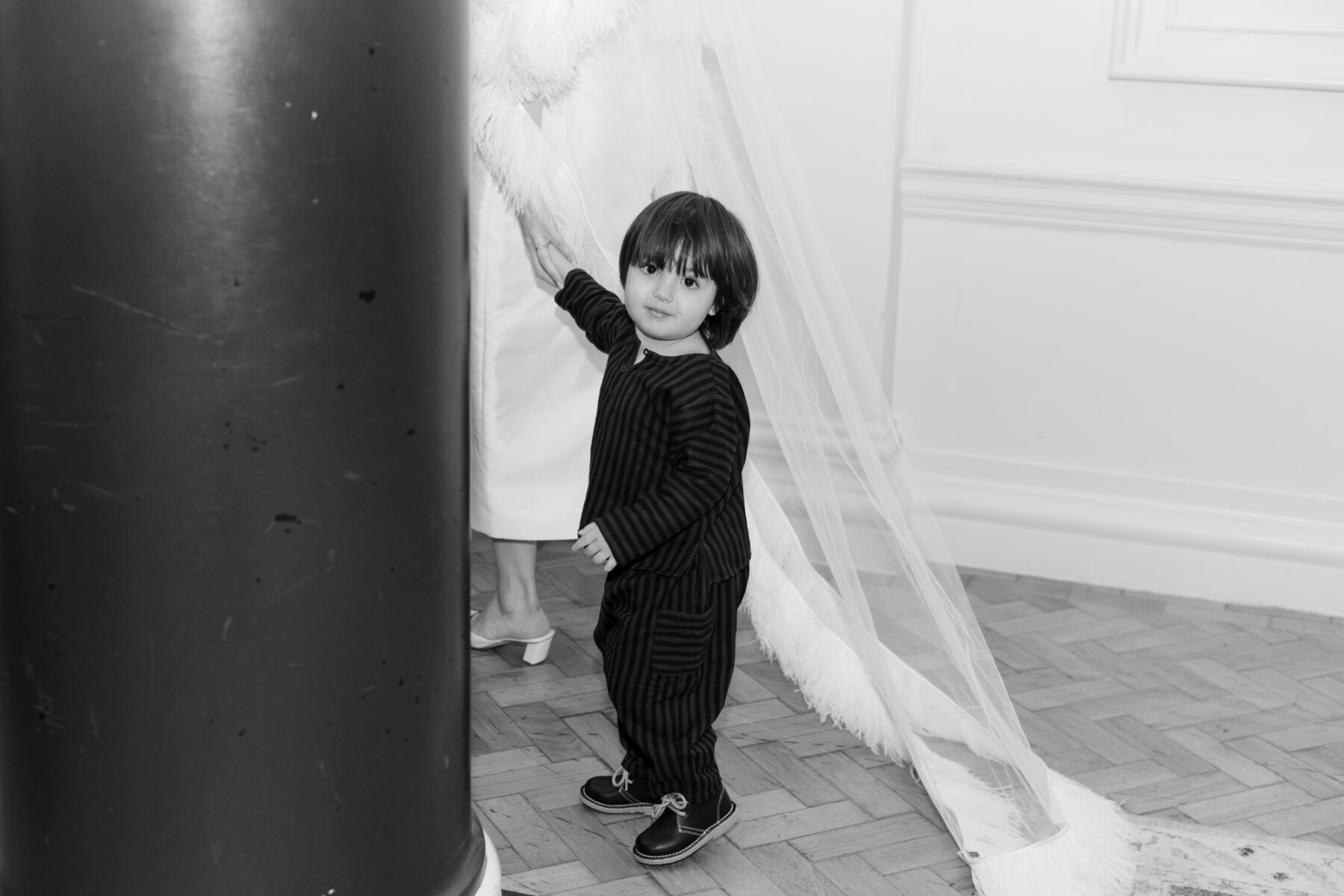 Cute little boy at a wedding