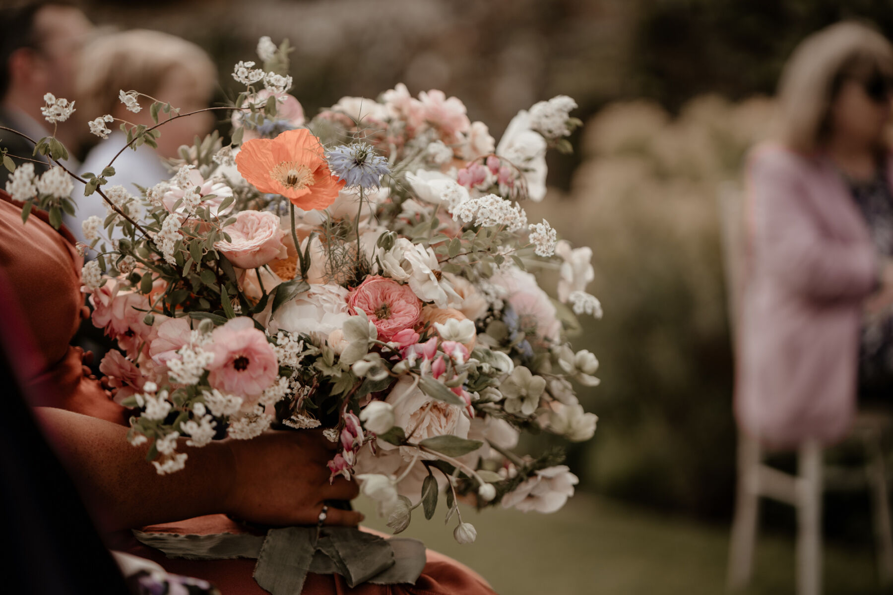 An Alexandra Grecco Dress With Ruffled Sleeves for Lizi and James' Foodies Wedding in Wiltshire 26 Gorgeous seasonal Spring wedding bouquet