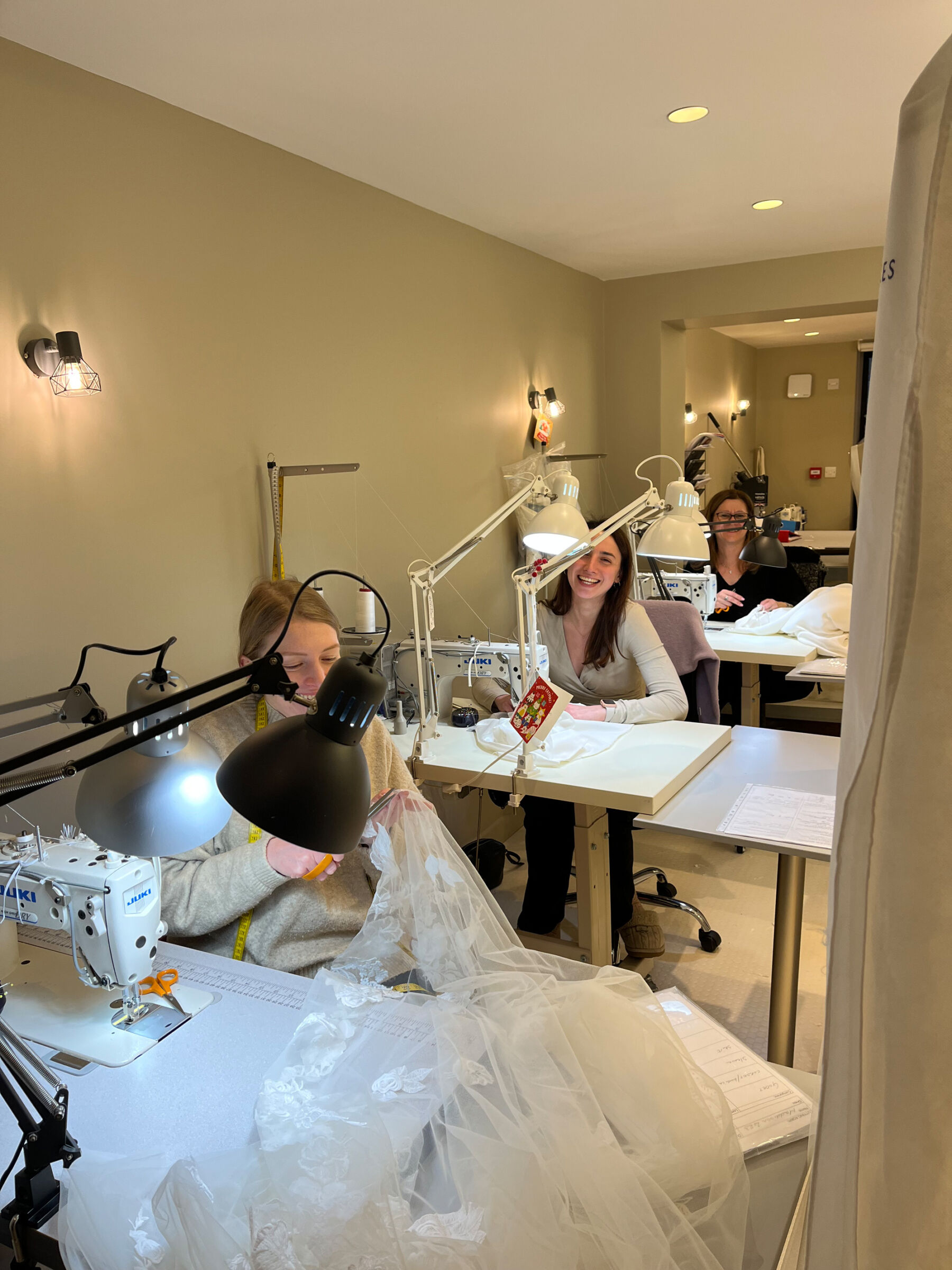 Andrea Hawkes Bridal wedding dress making behind the scenes 4