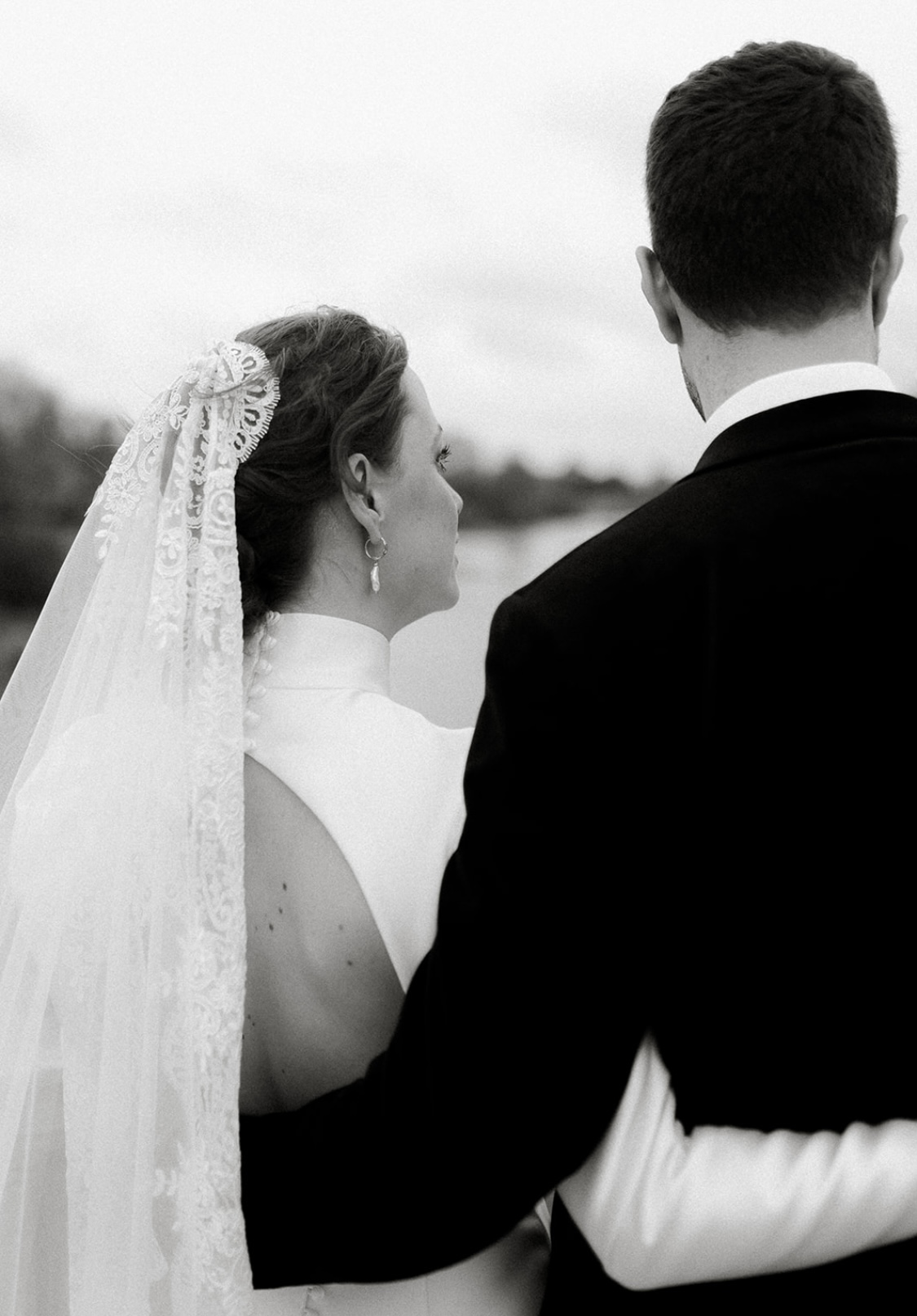 Andrea Hawkes wedding dress with cutout back.