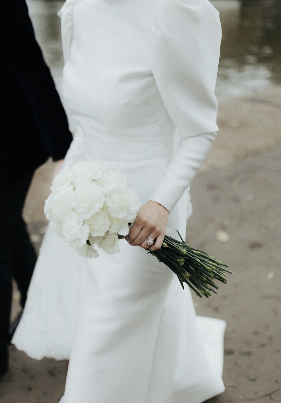 Andrea Hawkes Bridal wedding puff sleeves and skinny cuffs.
