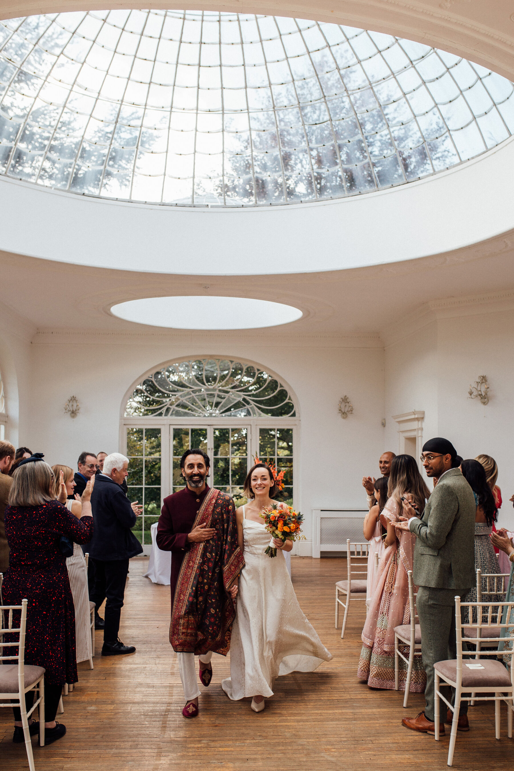 Wedding in the orangery at Barton Hall. 