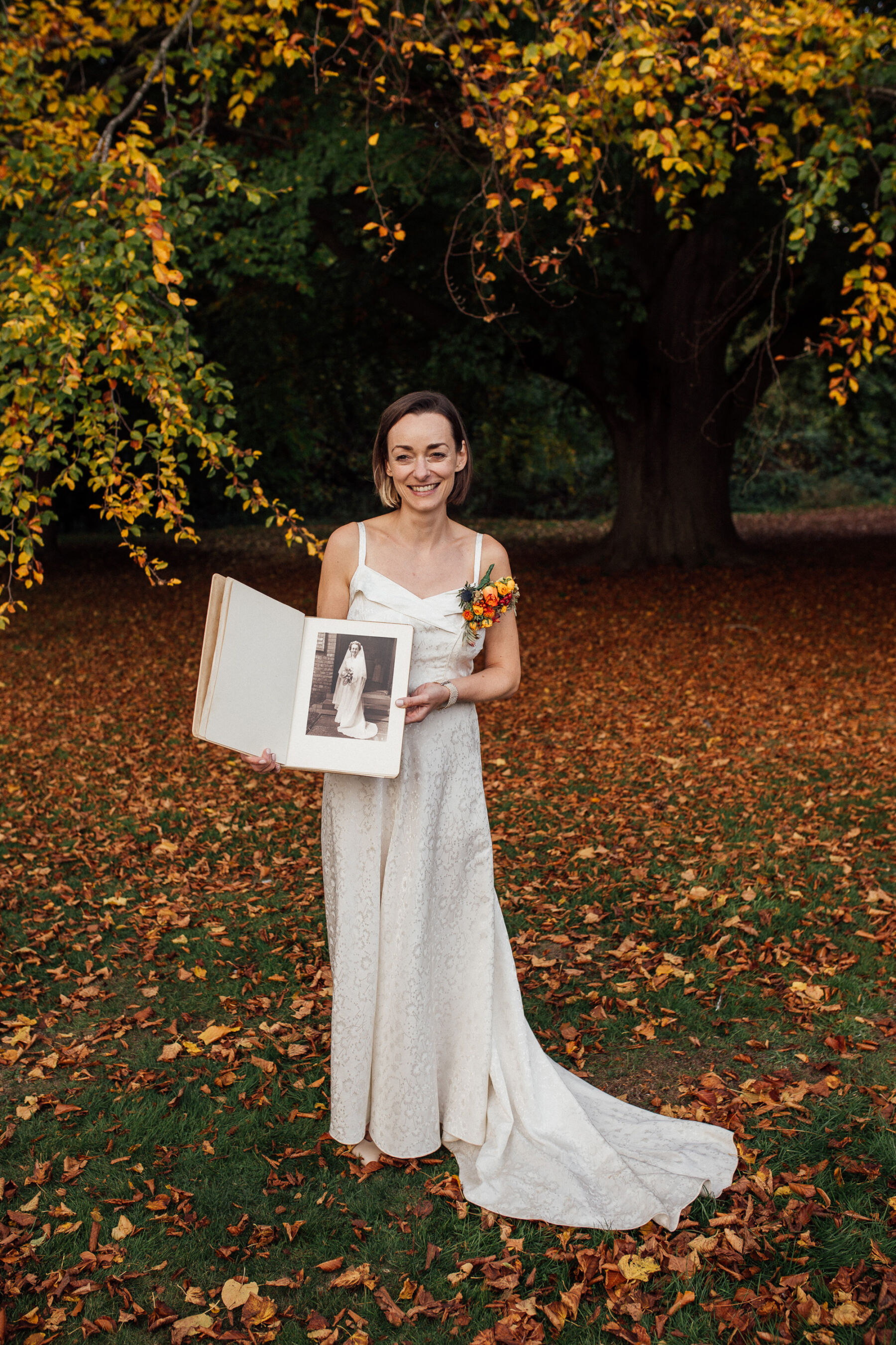 Lucy, in her Gran's 1950's Wedding Dress for her Autumn Wedding at Barton Hall 10 Barton Hall Wedding 1950s Wedding Dress 119