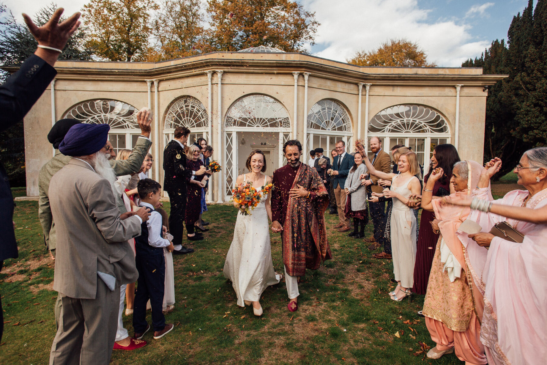 Wedding in the orangery at Barton Hall. 