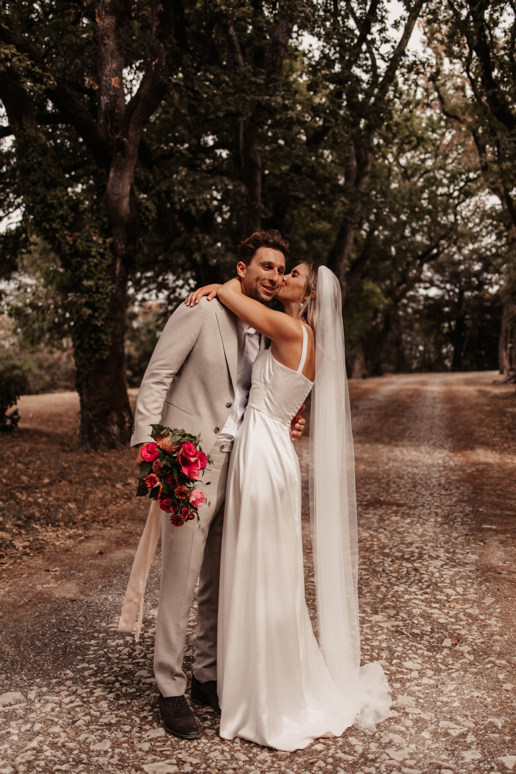 Modern minimalist wedding dress by Andrea Hawkes Bridal.