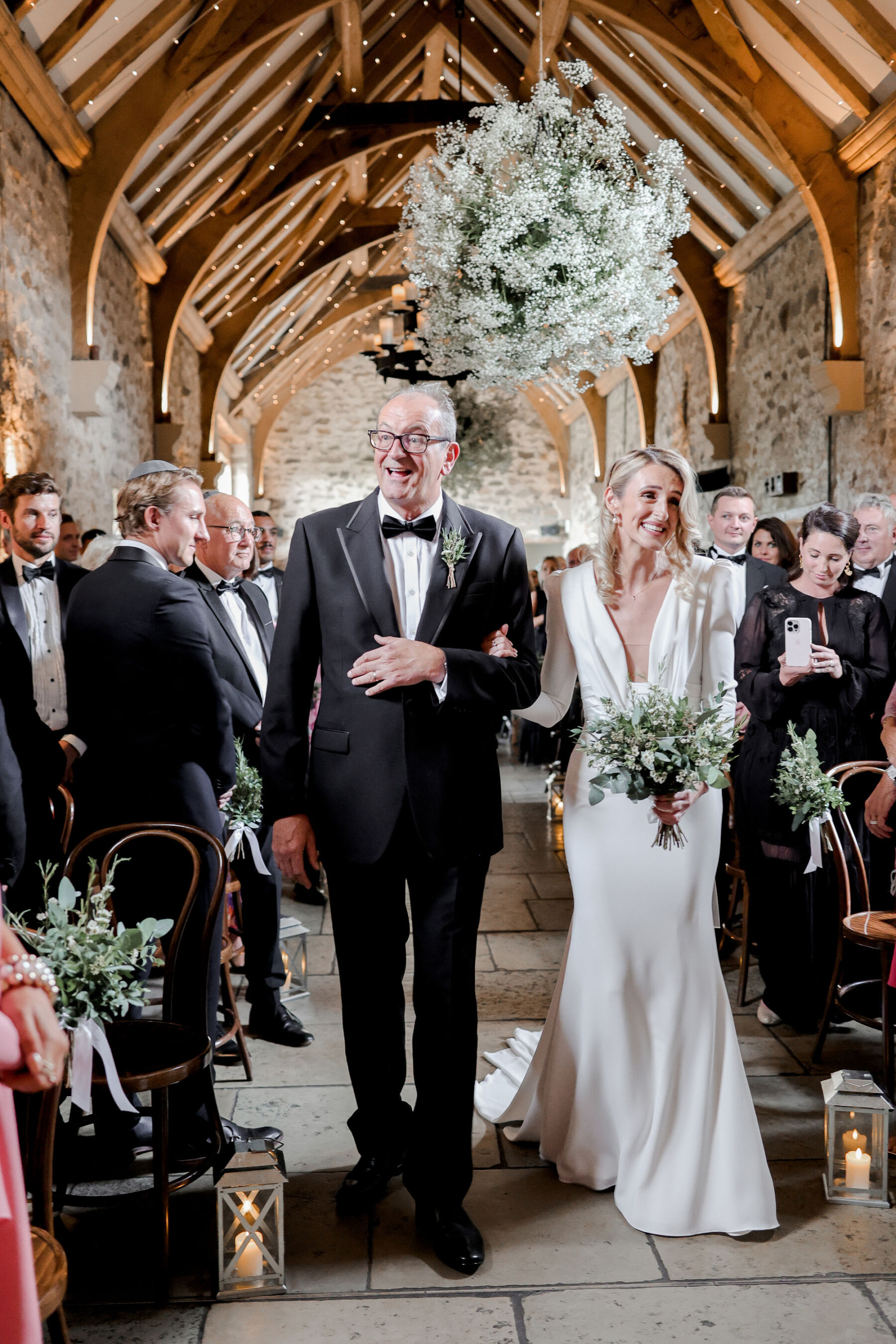 A Black Tie Wedding at Healey Barn in Northumberland for Naomi in Pronovias 19 Healey Barn Wedding Northumberland 45