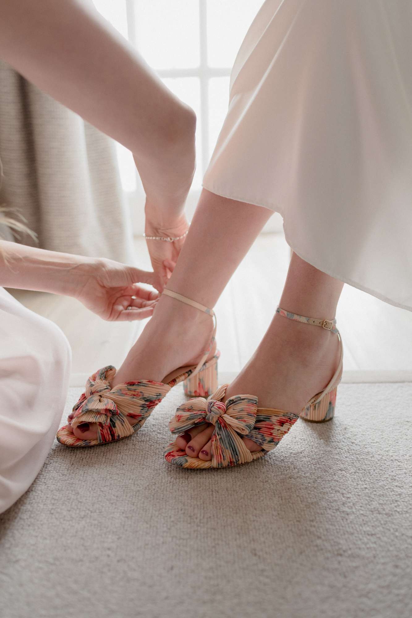 Loeffler Randall wedding shoes in floral print.