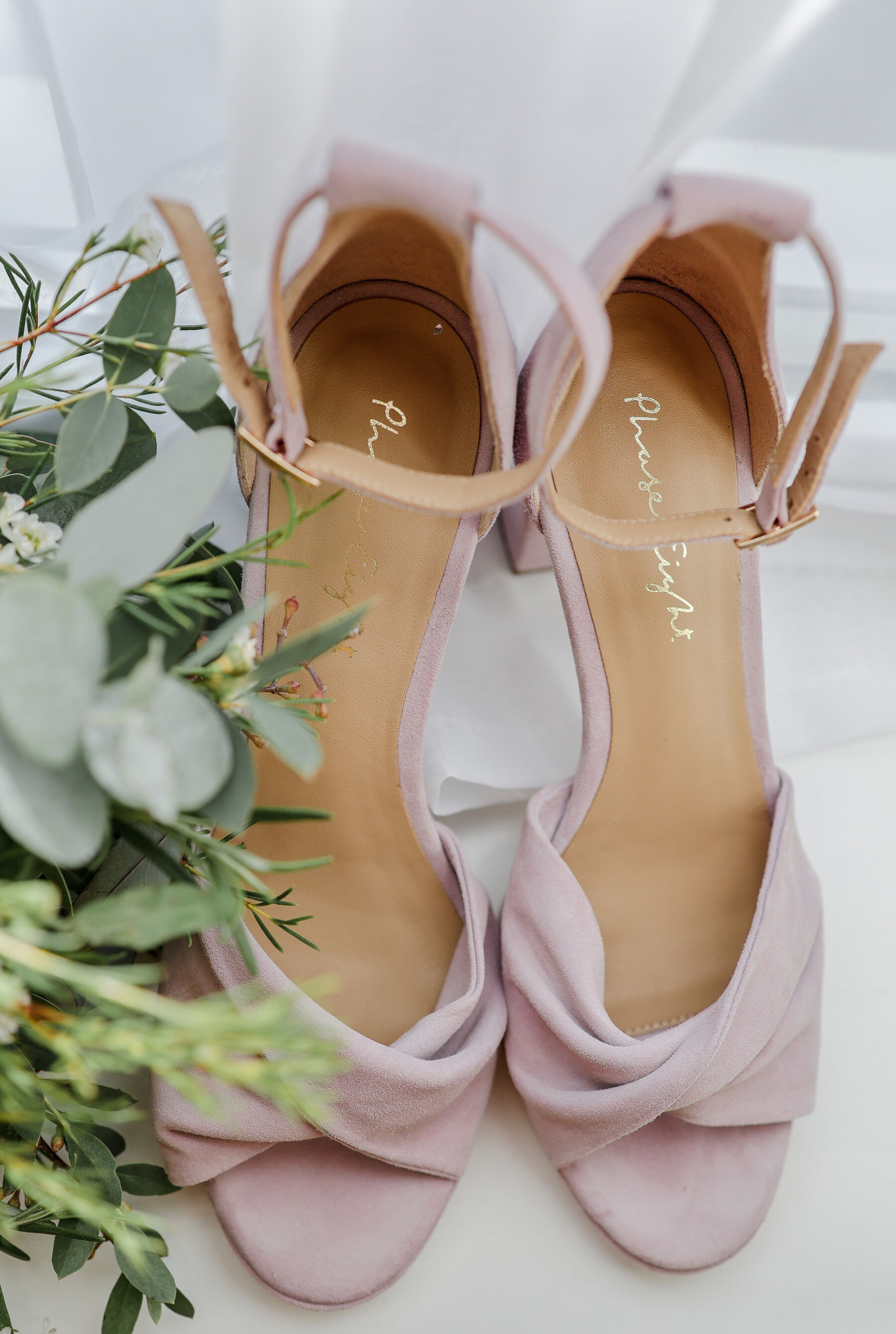 Pink wedding sandals