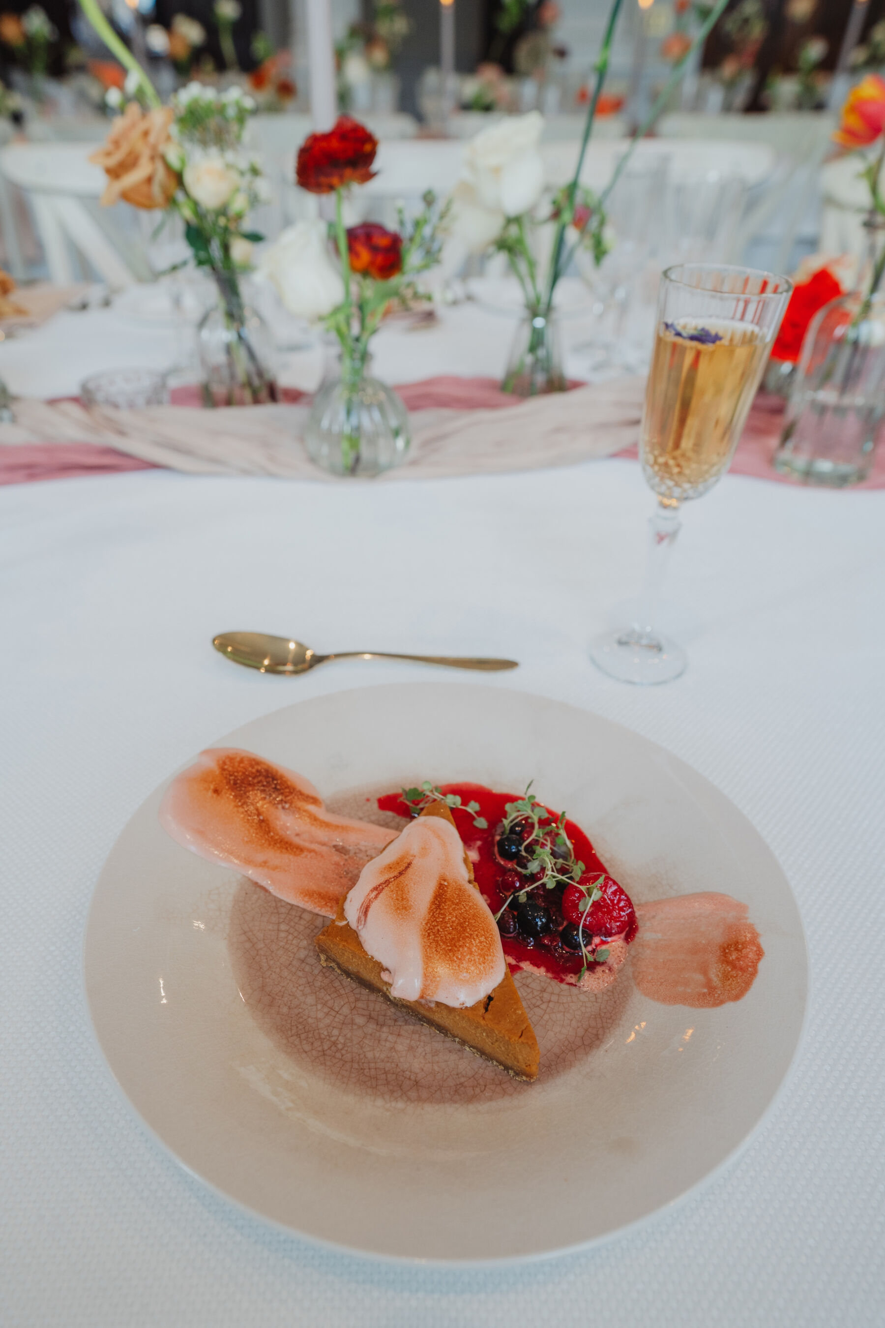 Sustainable vegan and plant based wedding food served at 41 Portland Place wedding venue, London.