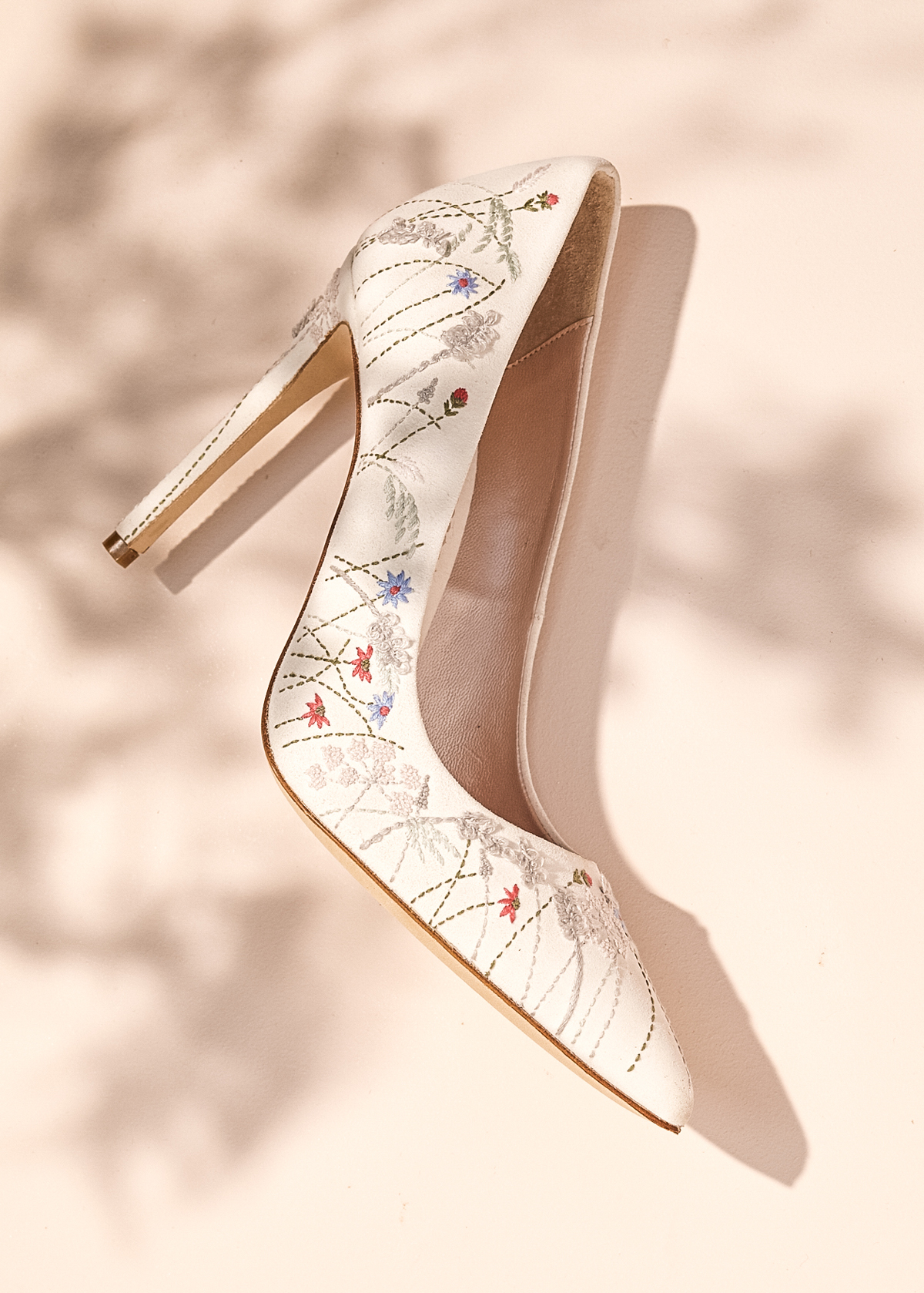 White floral wedding shoes, Emmy London