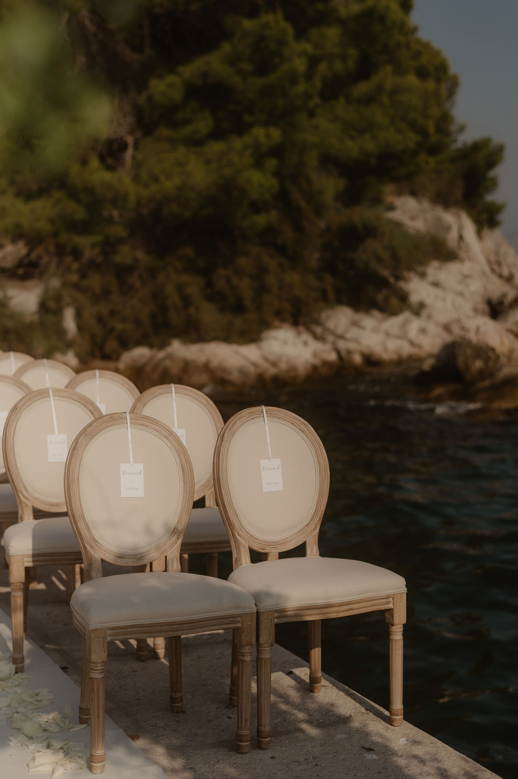 Outdoor wedding ceremony by the sea in Croatia