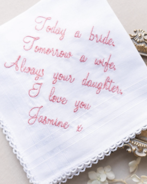 Extra Special Touch embroidered wedding handerchiefs, napkins -4