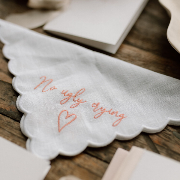 Extra Special Touch embroidered wedding handerchiefs, napkins -4