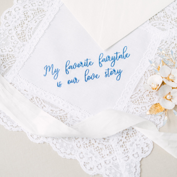 Extra Special Touch embroidered wedding handerchiefs, napkins -4